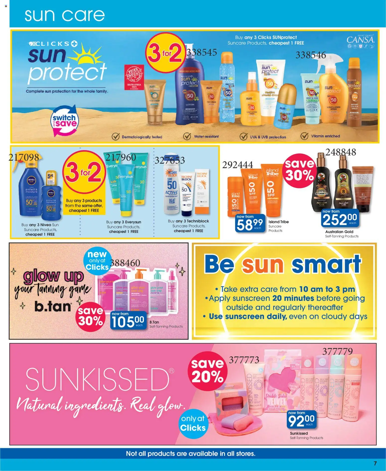 New Clicks catalogue – valid from 23.10.2025 | Page: 7 | Products: Light, Switch, Sunscreen, Lotion