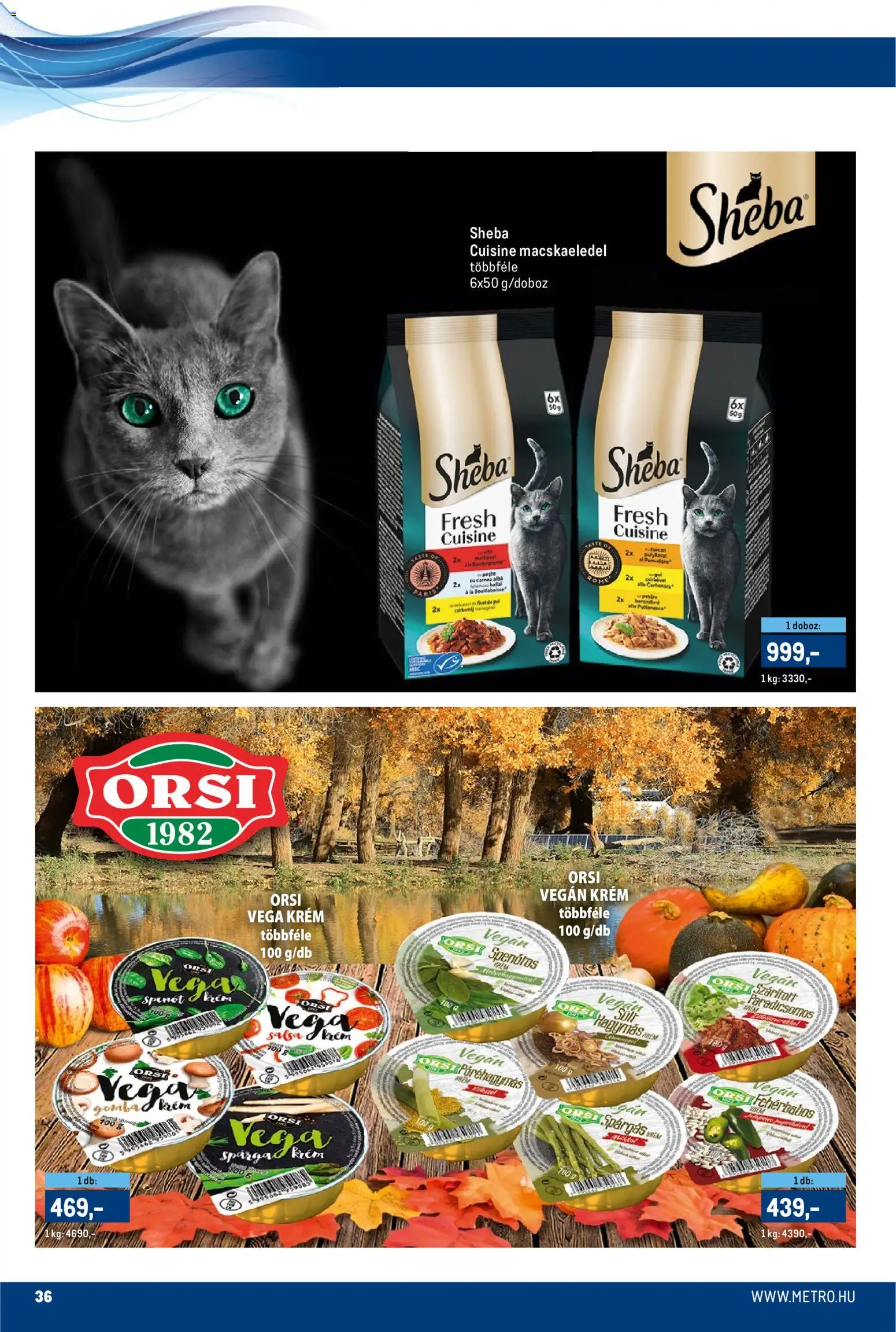 Metro akciós ujság - amely érvényes a következő dátumtól: 15.11.2025 | Oldal: 36 | Termékek: Macskaeledel, Doboz, Vegán, Spenót