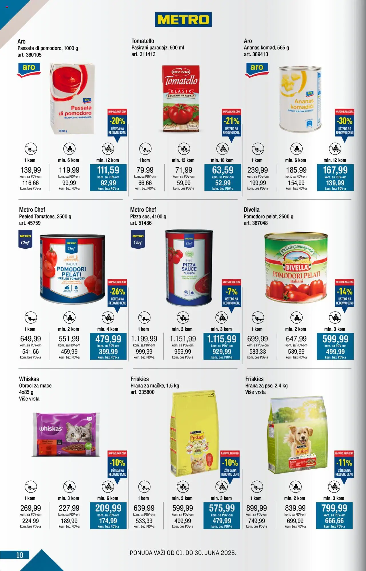 Metro katalog - važi od 01.06.2025 | Strana: 10 | Proizvode: Ananas, Pasirani paradajz, Kompot, Whiskas