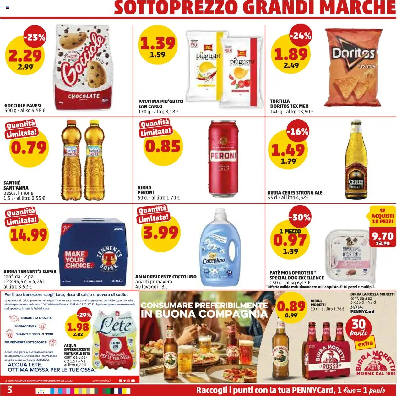 Volantino PENNY del 25.09.2025 | Pagina: 3 | Prodotti: Birra, Acqua, Limone, Birra Moretti