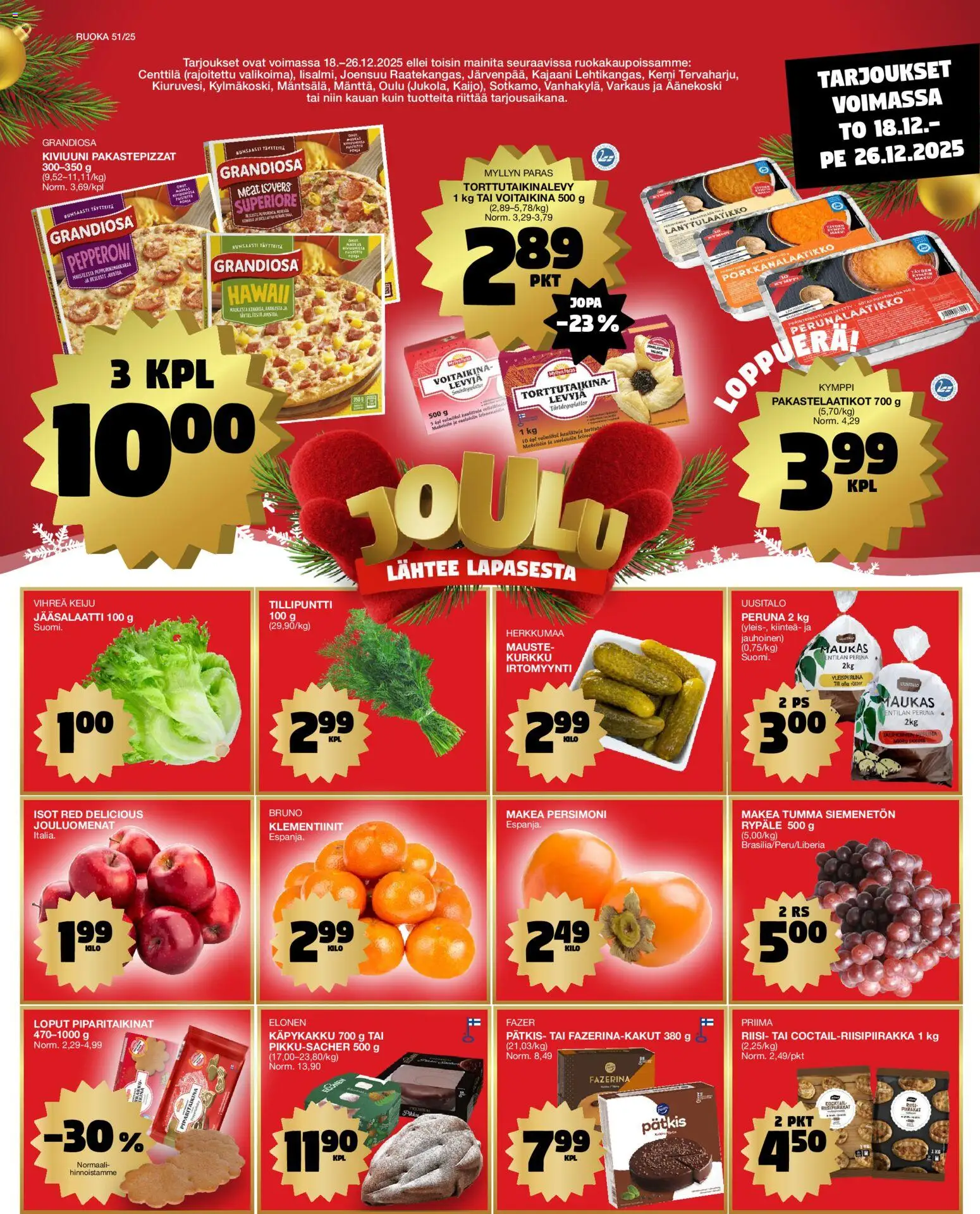 Tokmanni Ruokatarjoukset – voimassa 18.12.2025 alkaen | Sivu: 8 | Tuotteet: Pizza, Riisi, Klementiinit, Kurkku