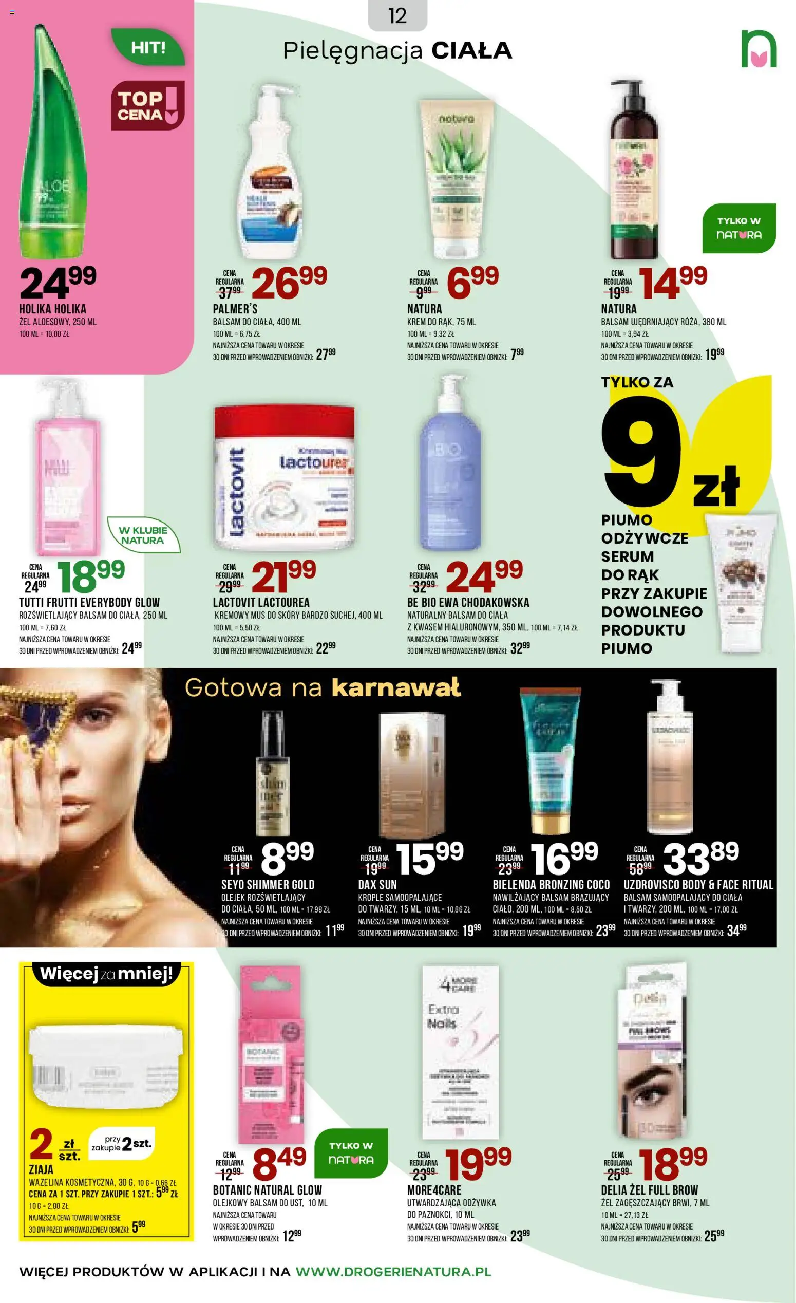 Drogerie Natura Gazetka od 20.01.2026 | Strona: 12 | Produkty: Balsam brązujący, Odżywka, Body, Krem