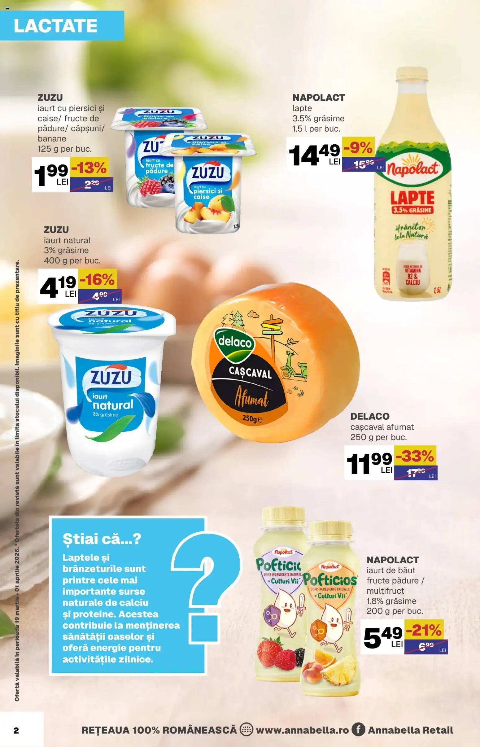 Noul catalog Annabella – valabil de la 19.03.2026 | Pagină: 2 | Produse: Light Kedi Konservesi, Lapte, Iaurt, Ahtapot