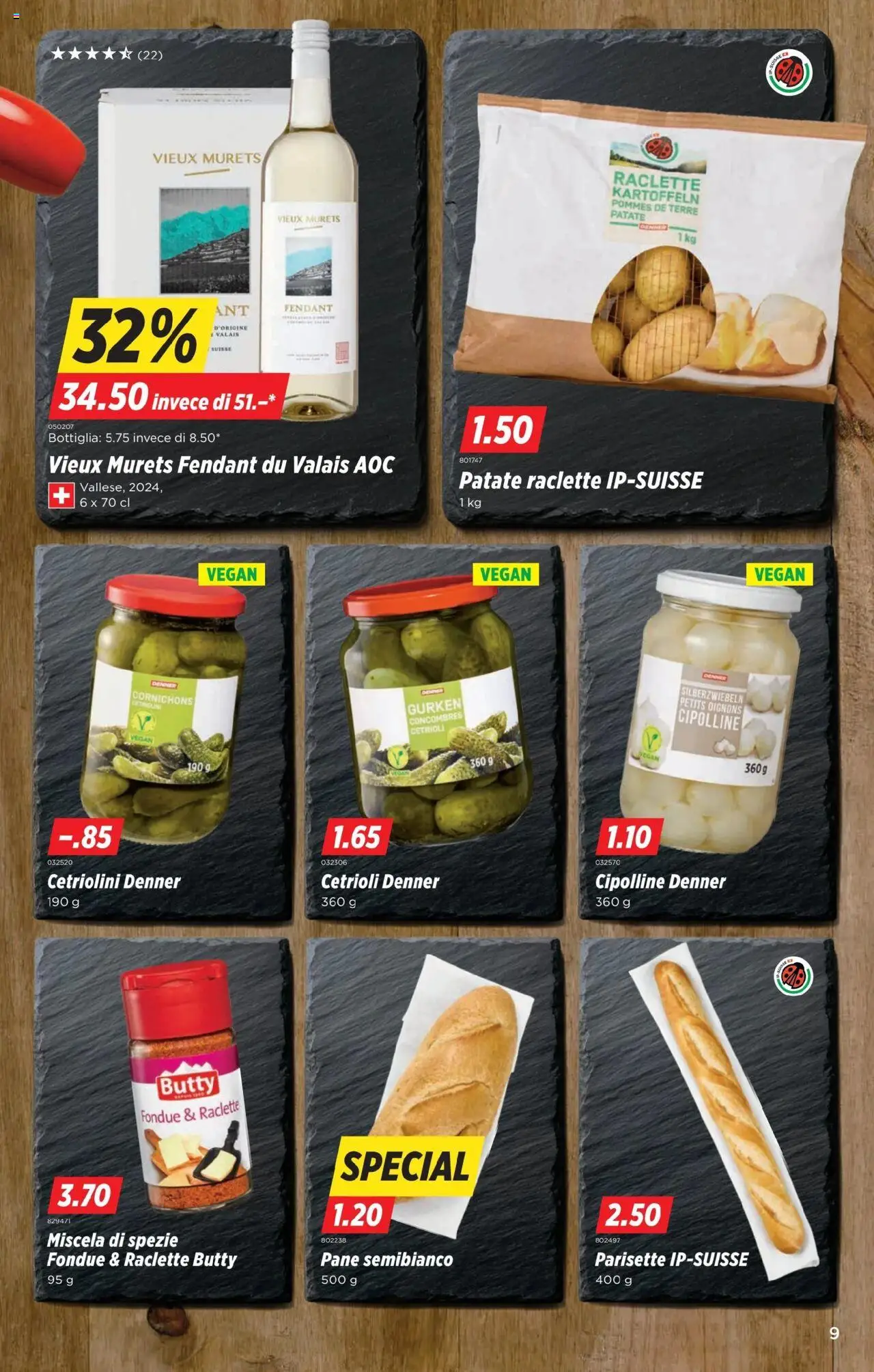 Denner Aktionen IT – gültig ab 07.10.2025 | Seite: 9 | Produkte: Pane, Baguette, Gurken, Fondue