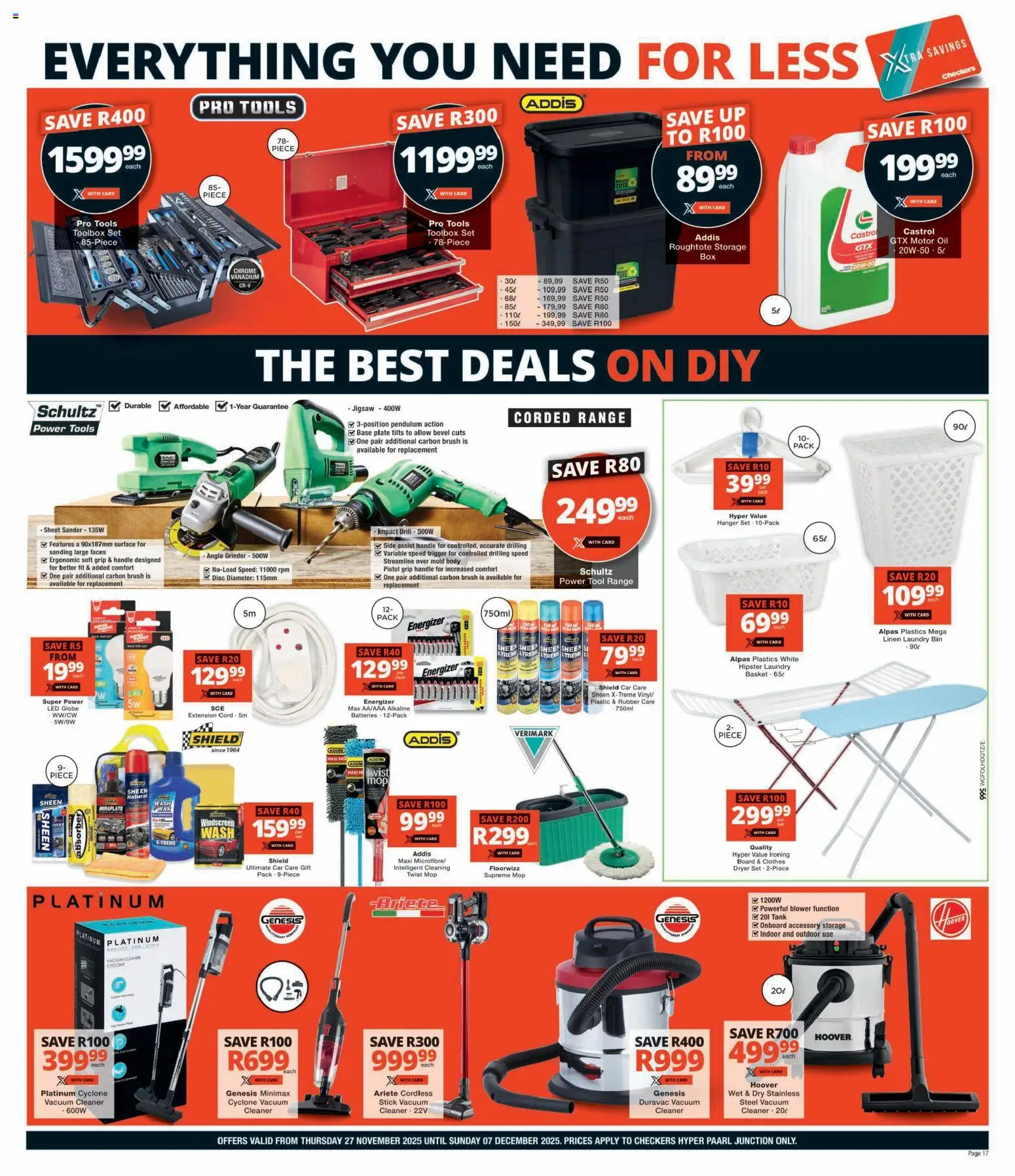 New Checkers catalogue – valid from 27.11.2025 | Page: 17 | Products: Tank, Globe, Vacuum cleaner, Mop