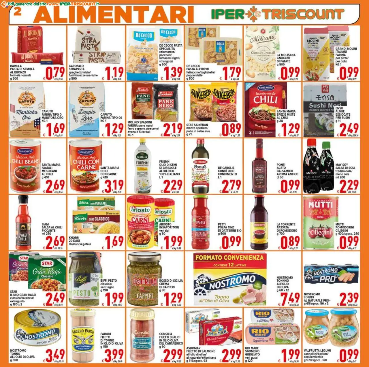 Volantino Ipertriscount del 08.10.2025 | Pagina: 2 | Prodotti: Crema, Manzo, Farina, Sugo