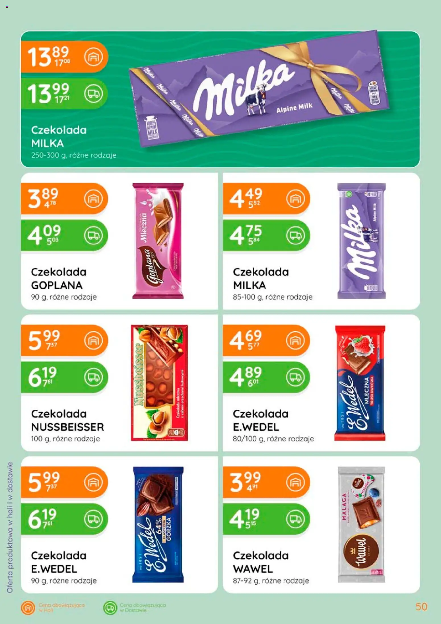 Eurocash gazetka od 02.04.2026 | Strona: 50 | Produkty: Czekolada mleczna, Milka, Czekolada
