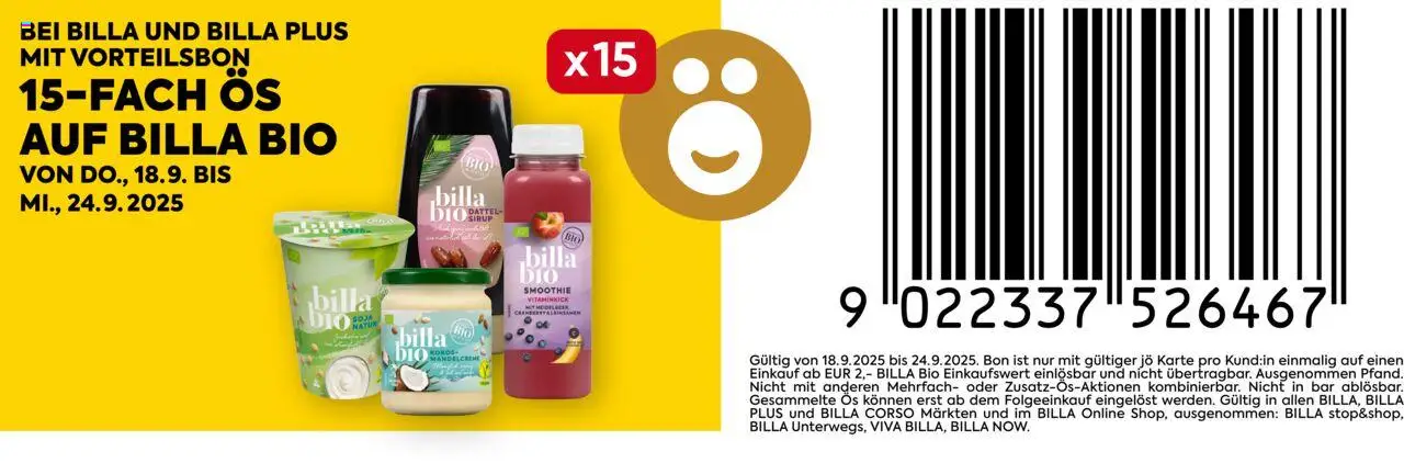 Billa 15-fach Ös gültig ab 18.09.2025 | Seite: 1 | Produkte: Dattel