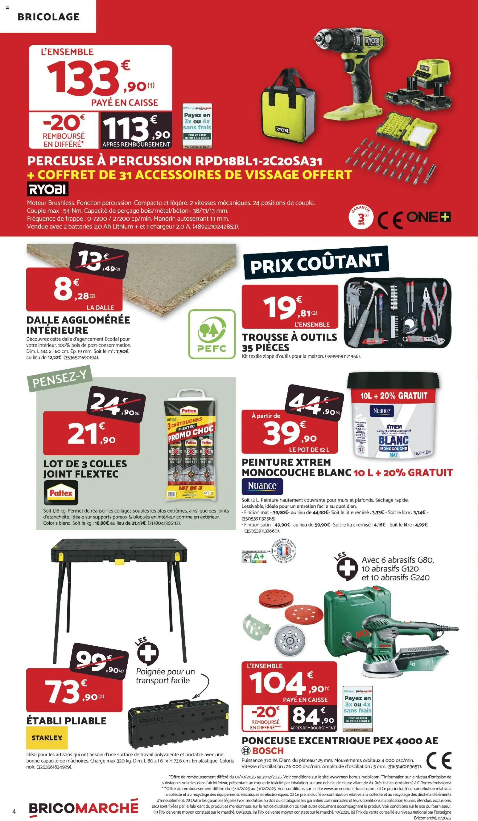 {H1} | Page: 4 | Produits: Perceuse, Trousse à outils, Plateau, Portable