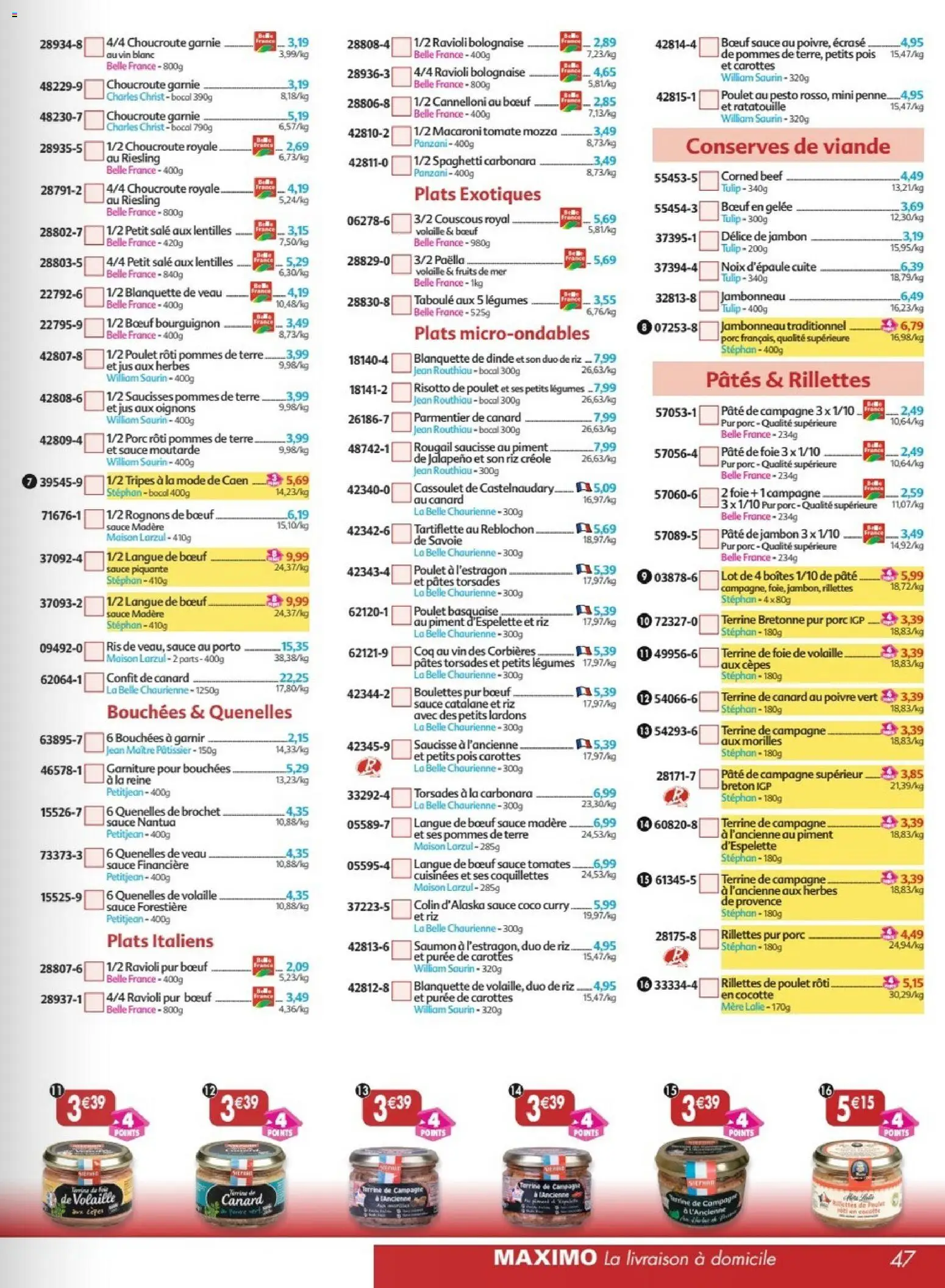 {H1} | Page: 47 | Produits: Poivre, Pois, Moutarde, Pommes