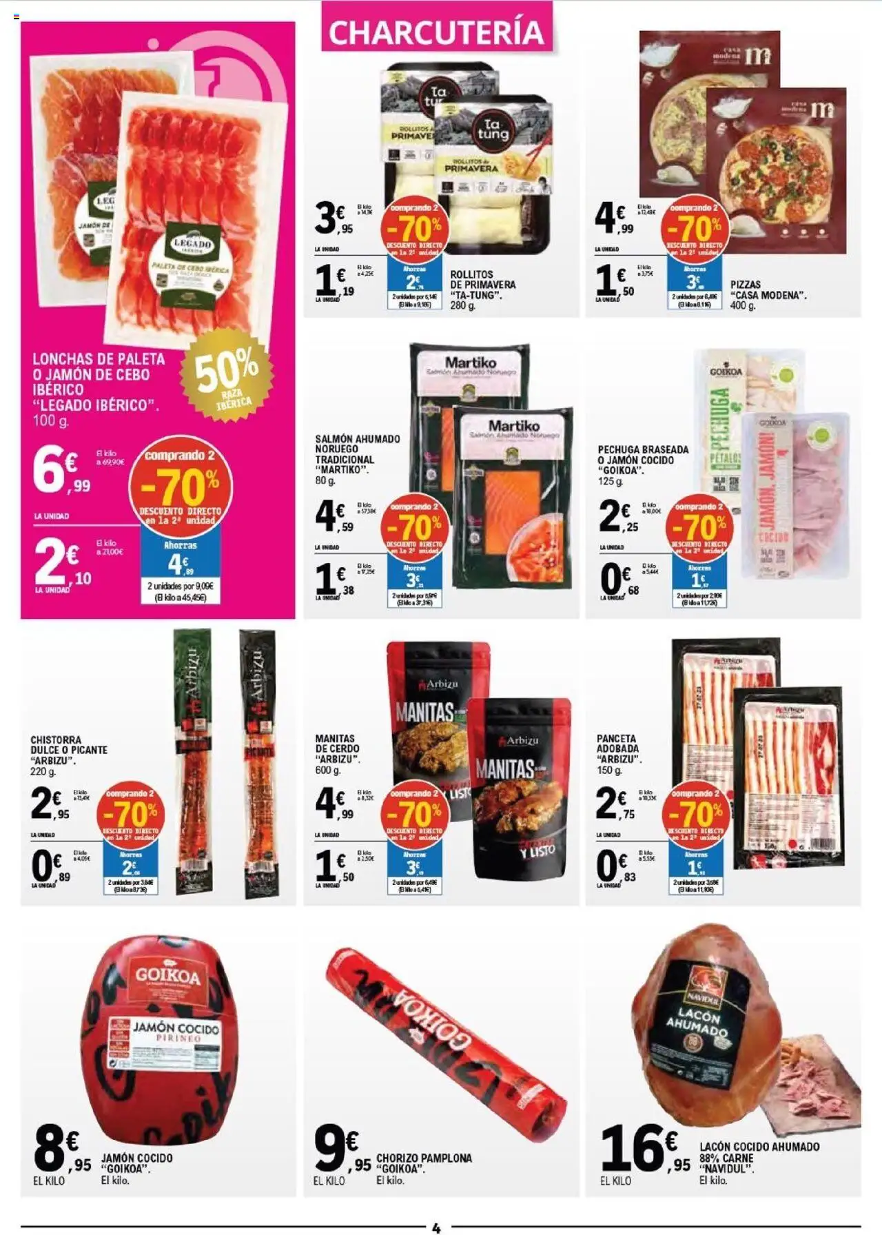 E.Leclerc folleto │ válido desde el 03.09.2025 | Página: 4 | Productos: Ηλεκτρικός φούρνος, Jamón cocido, Cerdo, Salmón ahumado