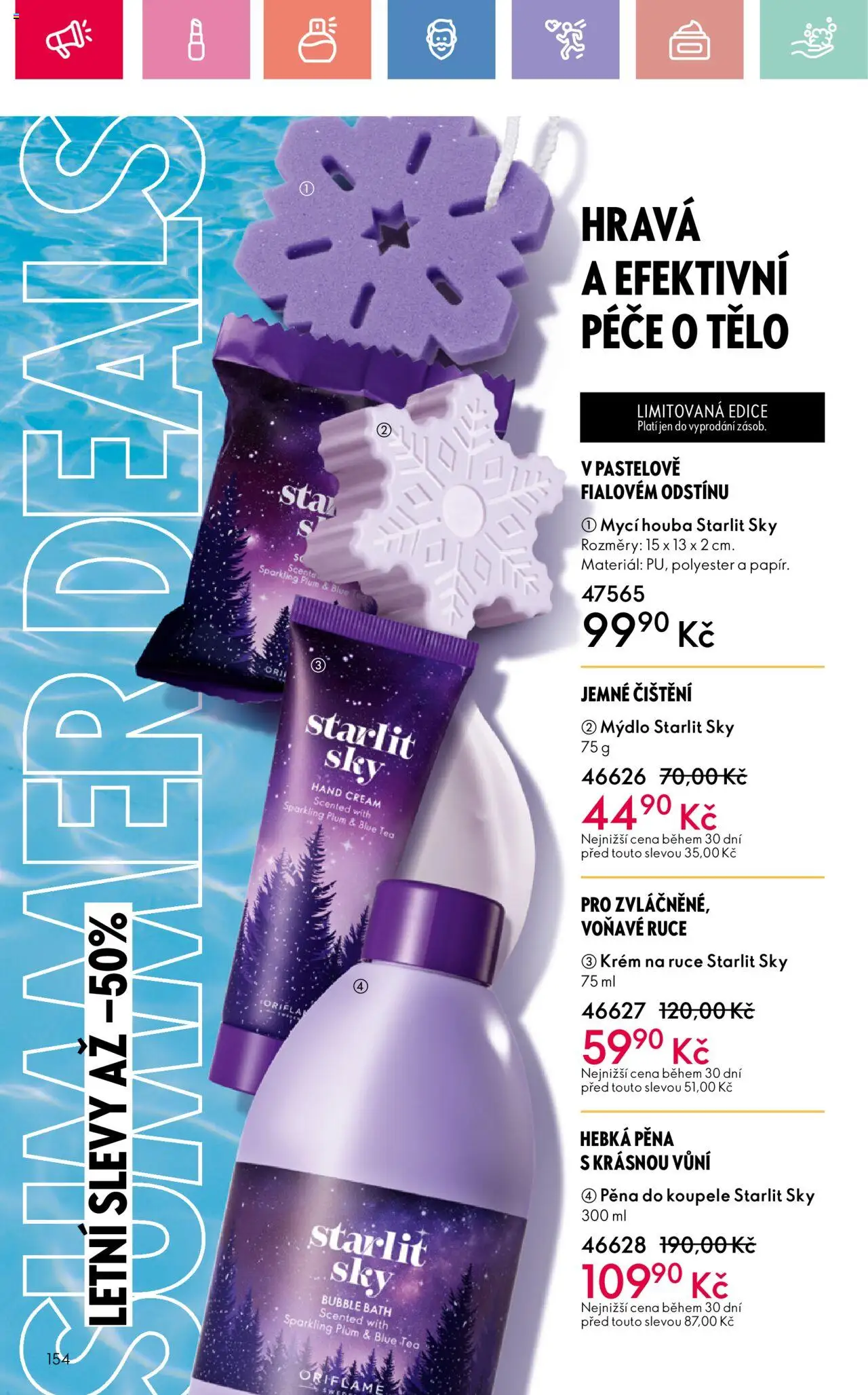 Oriflame katalog č.08/2025 od 25.05.2025 | Strana: 154 | Produkty: Krém na ruce, Mycí houba, Pěna do koupele, Krém