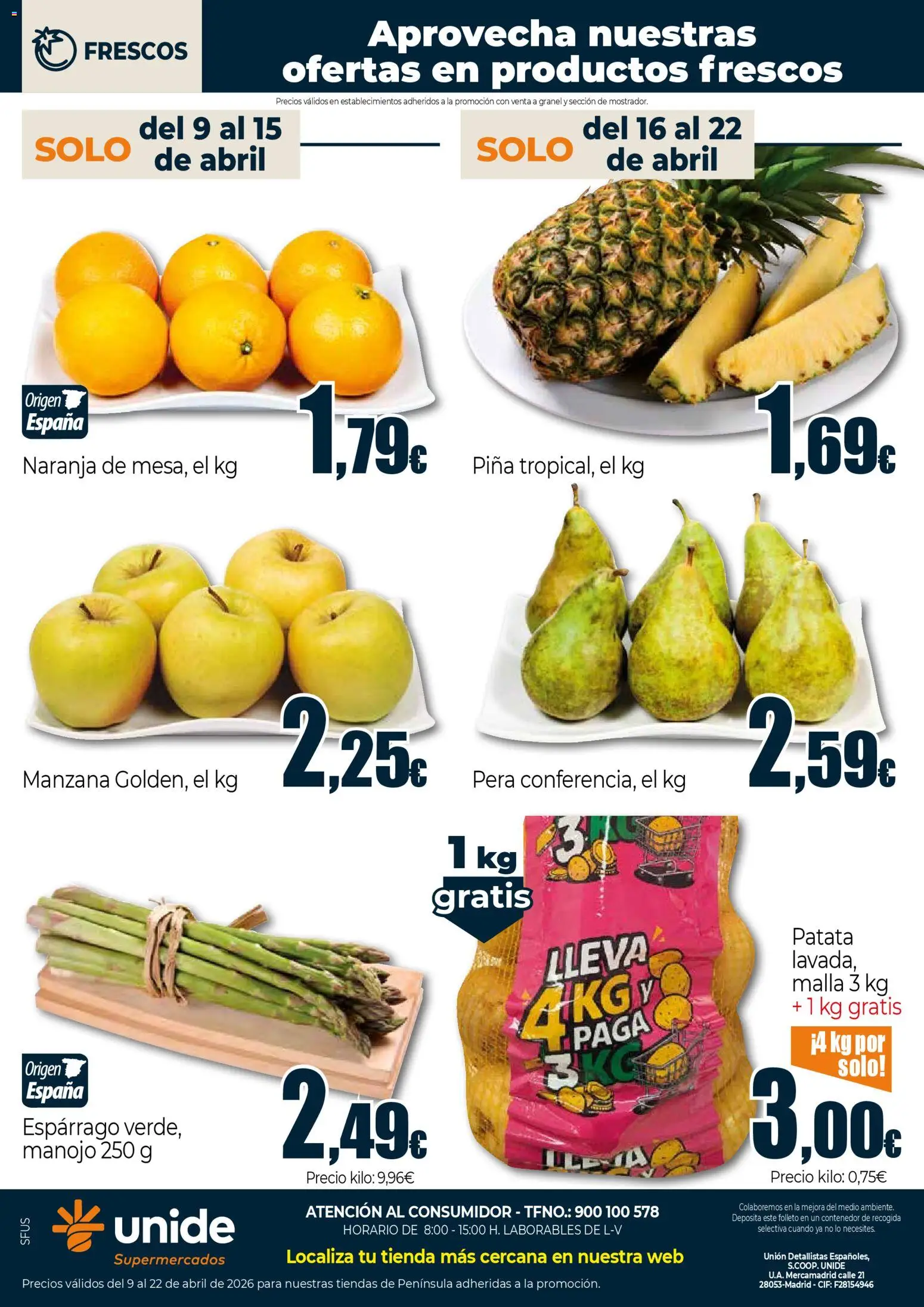 Unide - Vuelve Goyo, vuelve el ahorro Supermercados │ válido desde el 09.04.2026 | Página: 4 | Productos: Piña, Manzana