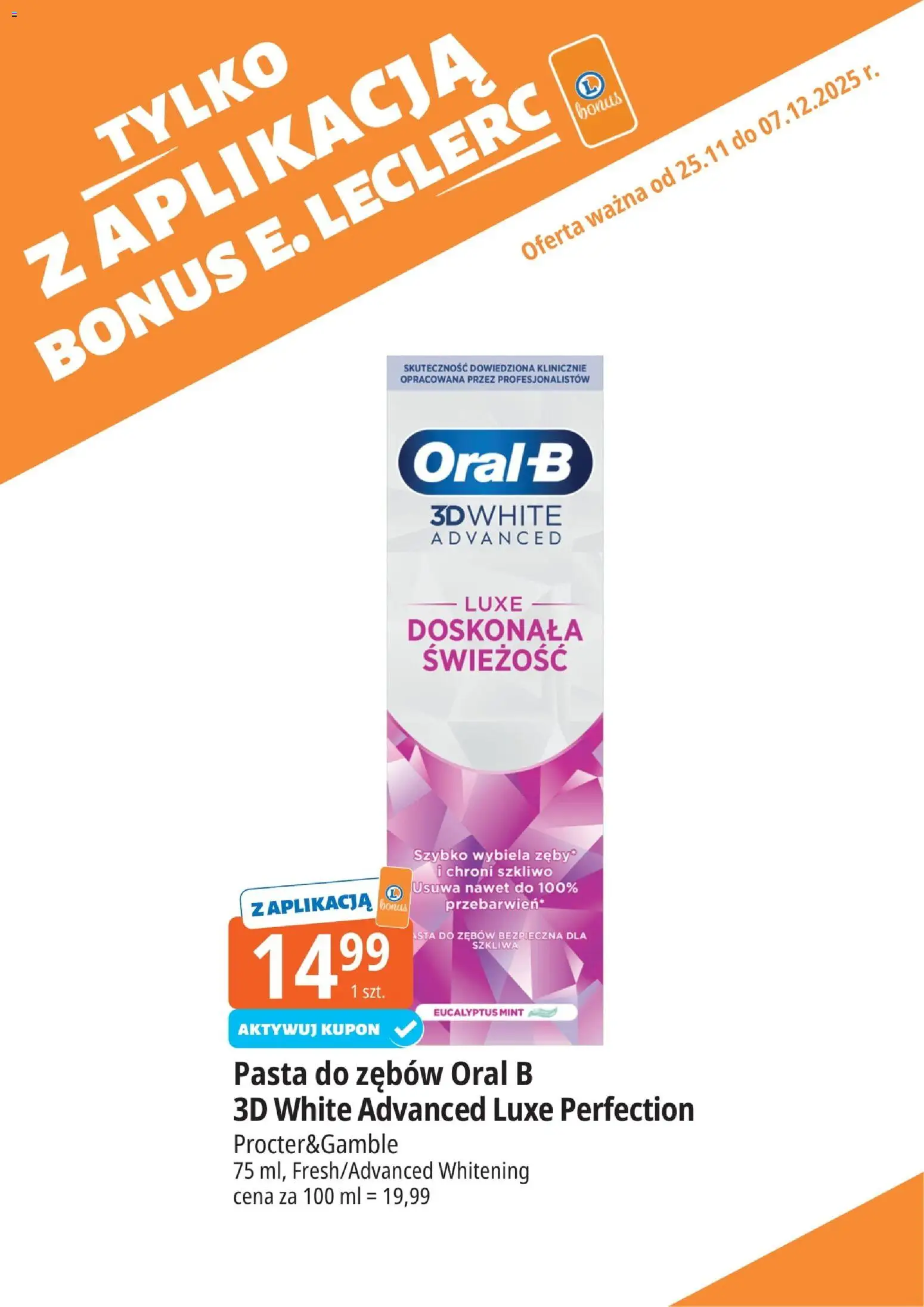 E.Leclerc Gazetka - Wrocław kupony dodatkowe od 25.11.2025 | Strona: 9 | Produkty: Pasta do zębów