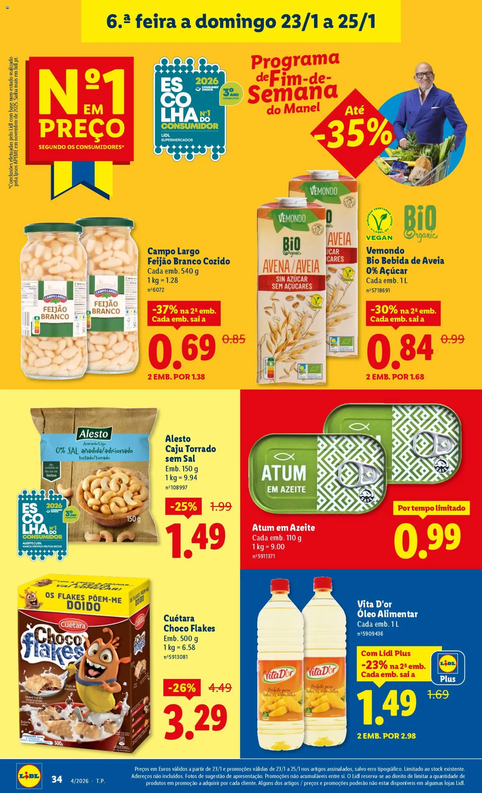 Lidl folheto │ válido de 19.01.2026 | Página: 34 | Produtos: Aveia, Sal, Óleo, Chocolate