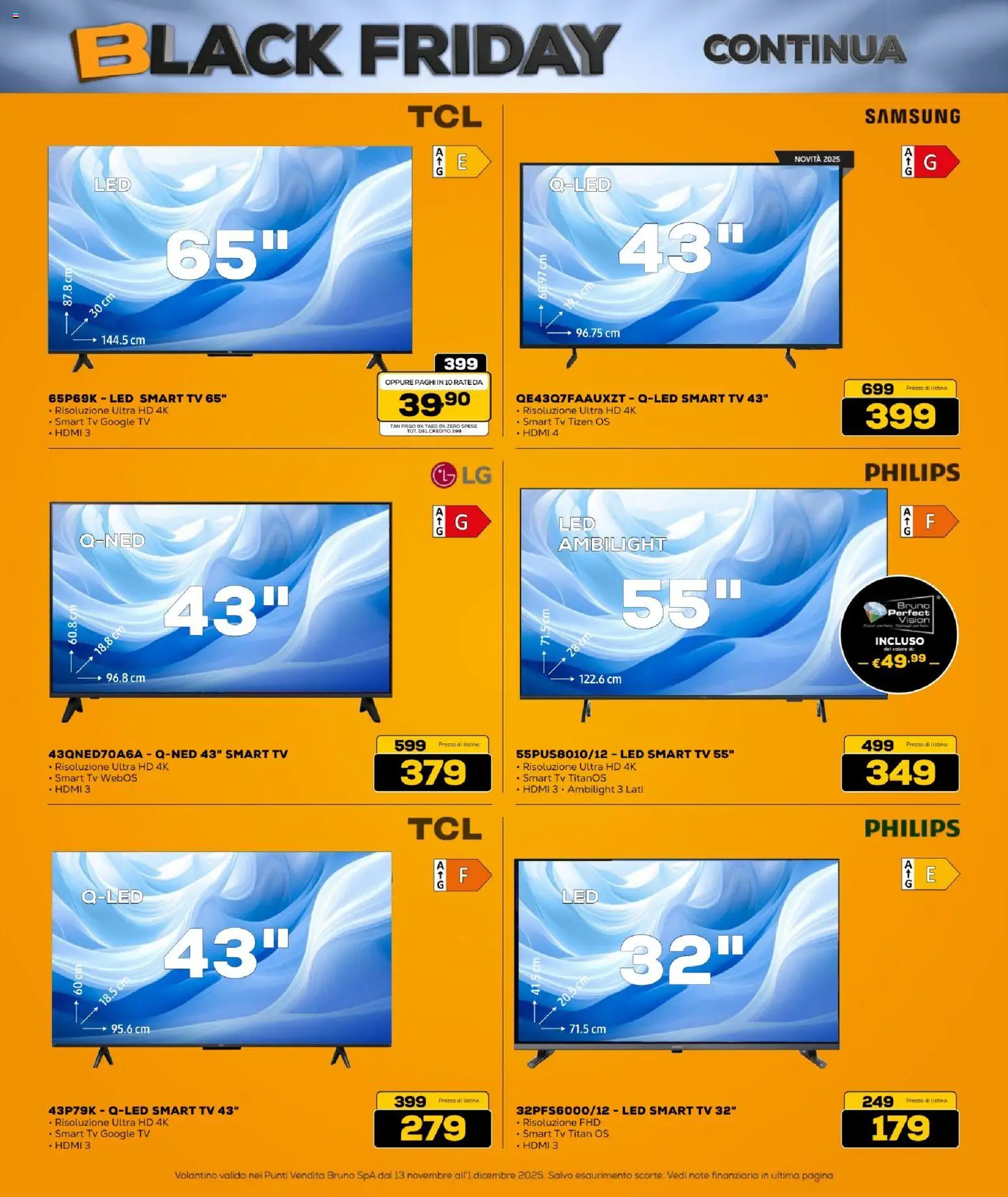 Volantino BRUNO del 13.11.2025 | Pagina: 29 | Prodotti: smart TV, TV, Samsung