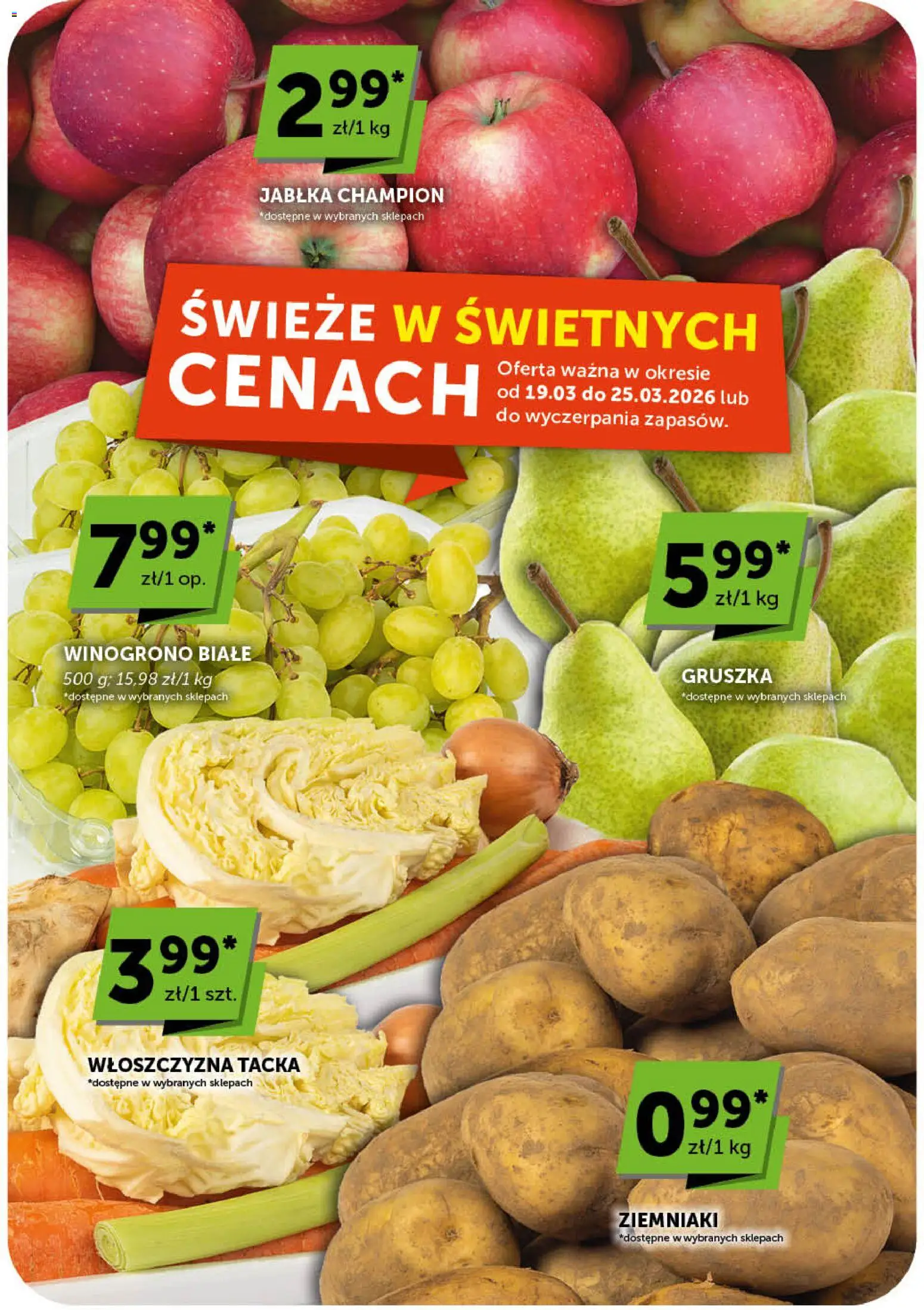 Euro Sklep gazetka od 19.03.2026 | Strona: 11 | Produkty: Gruszka, Winogrono, Jabłka, Ziemniaki