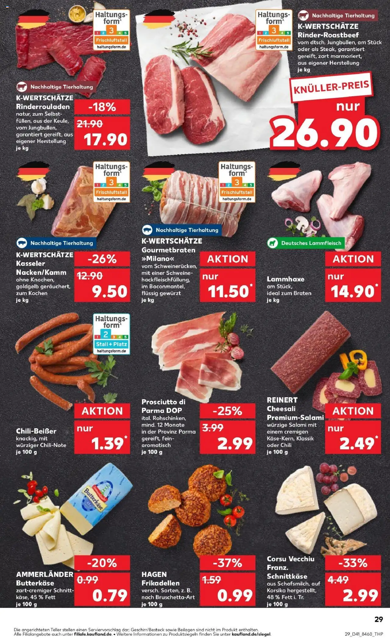Kaufland prospekt Dieburg	 – gültig ab 13.10.2025 | Seite: 29 | Produkte: Rinderrouladen, Butter, Chili, Salami
