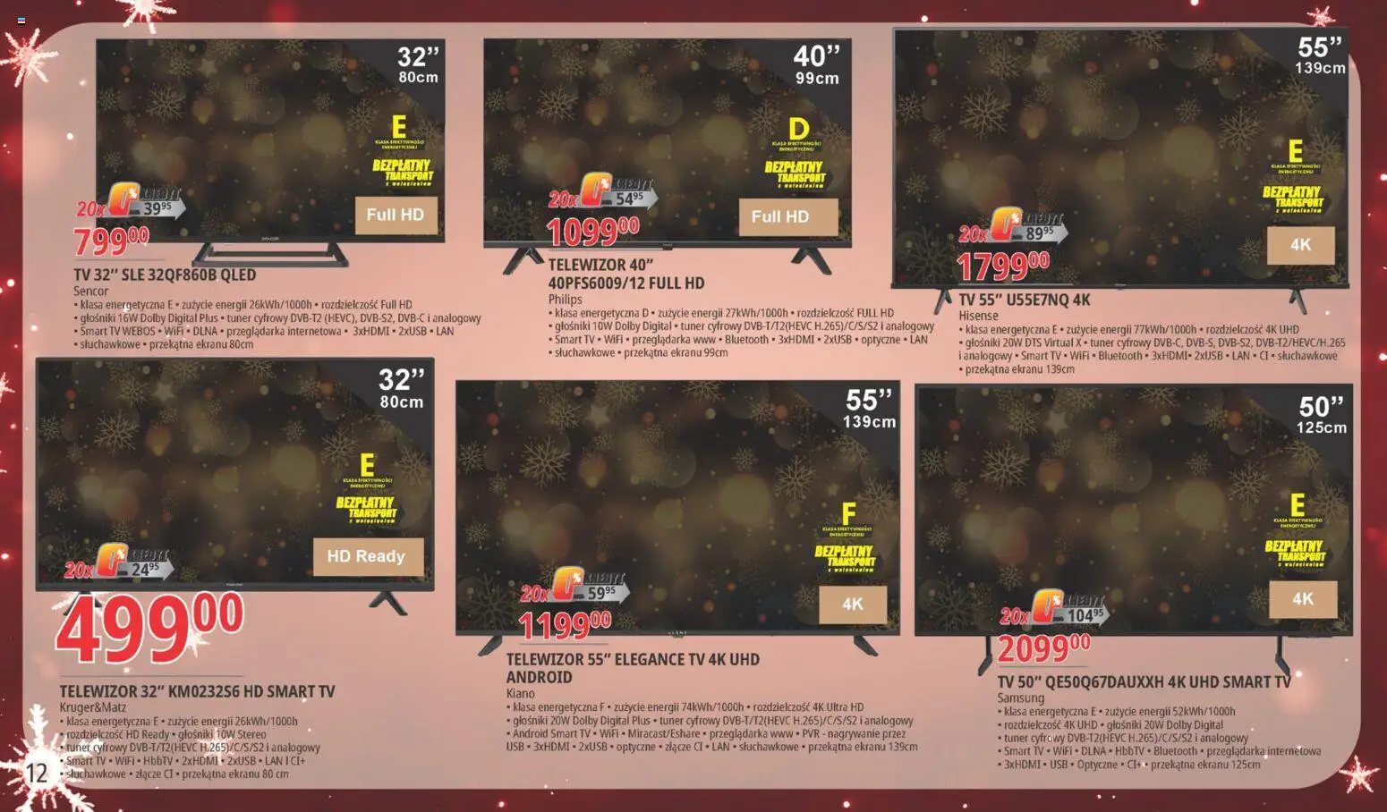 E.Leclerc Gazetka - Warszawa Bielany od 18.11.2025 | Strona: 12 | Produkty: Telewizor, Złącze, USB