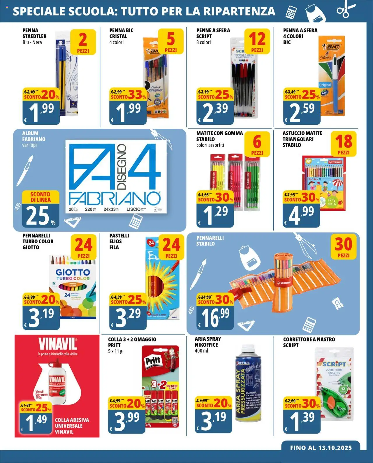 Volantino Tigros del 19.08.2025 | Pagina: 3 | Prodotti: Colla, Pastelli, Penne, Correttore