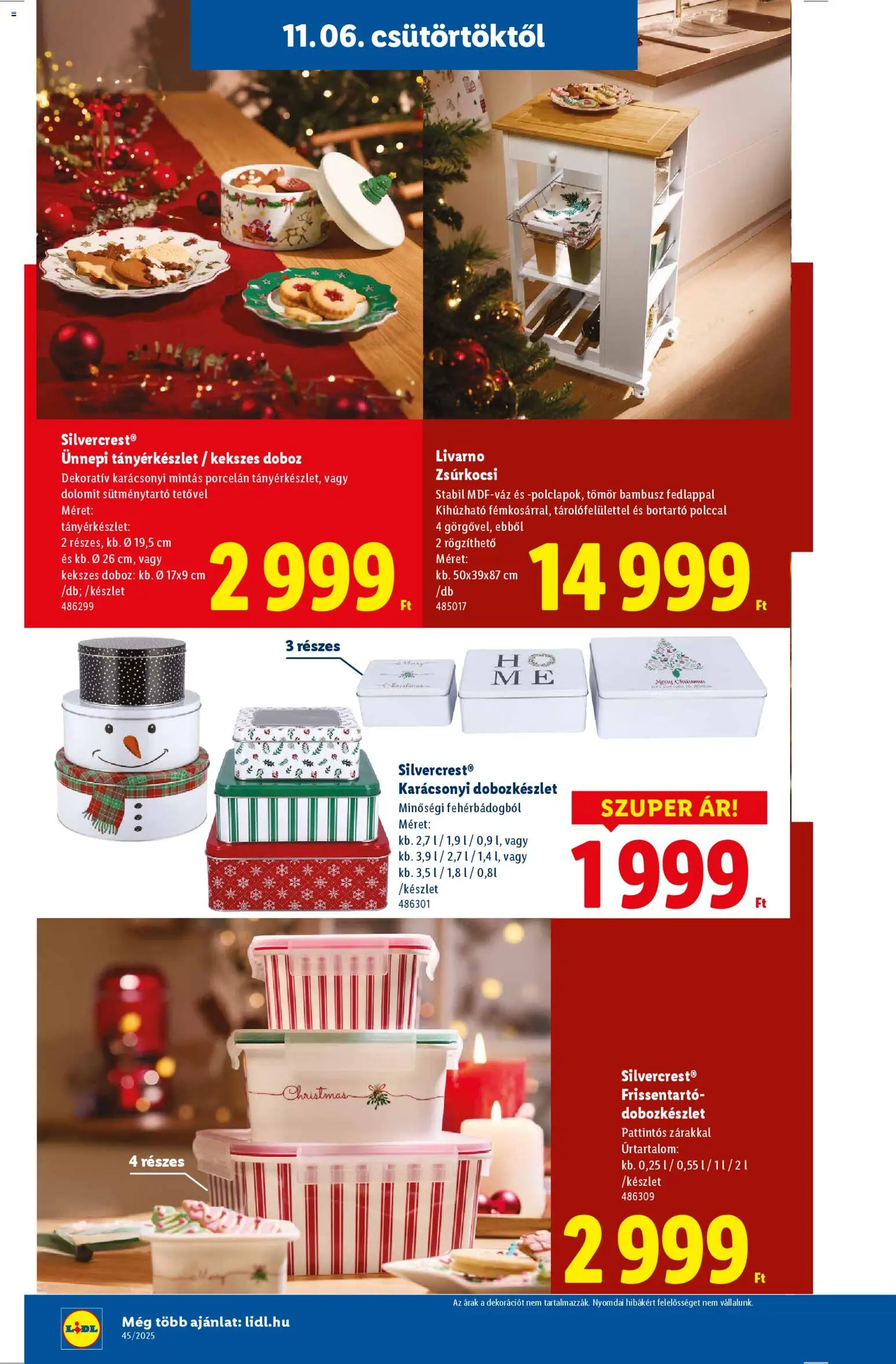 Lidl akciós ujság - amely érvényes a következő dátumtól: 06.11.2025 | Oldal: 18 | Termékek: Zsúrkocsi, Doboz, Tányérkészlet
