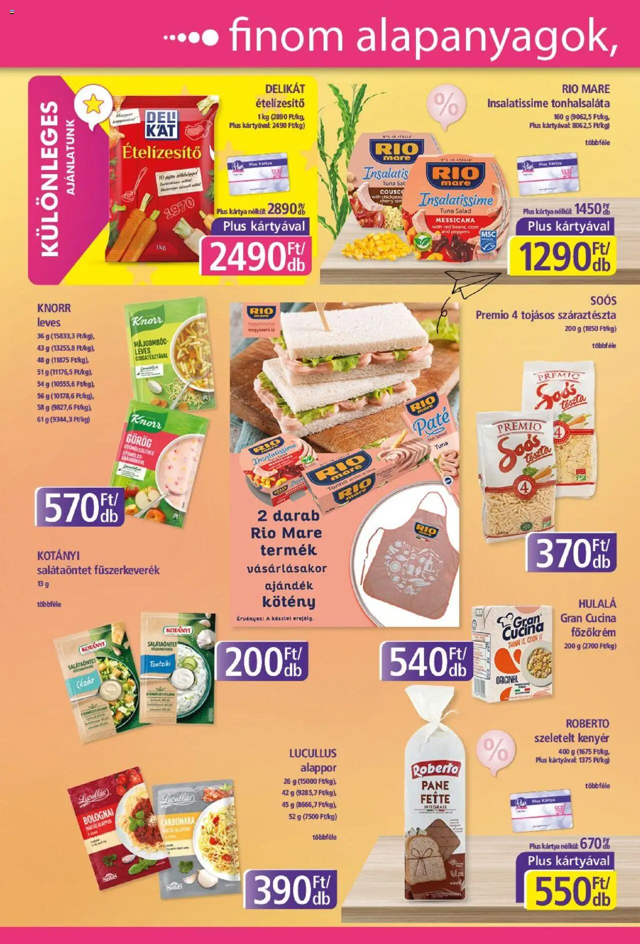 Plus Market akciós ujság - amely érvényes a következő dátumtól: 04.09.2025 | Oldal: 6 | Termékek: Tonhalsaláta, Tészta, Száraztészta, Ételízesítő