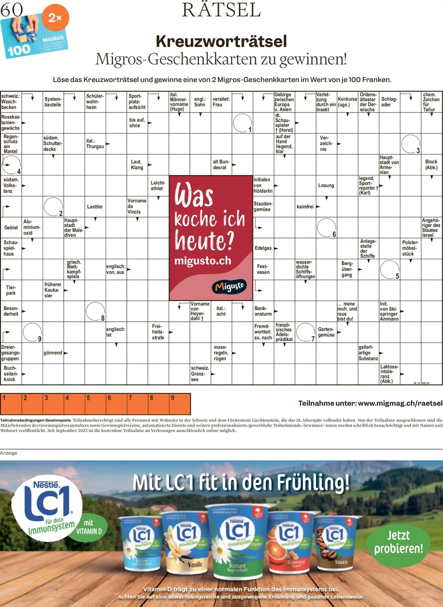 Migros aktionen Magazin – gültig ab 15.04.2026 | Seite: 60 | Produkte: Decke, Wasser, Spiel, Spieler