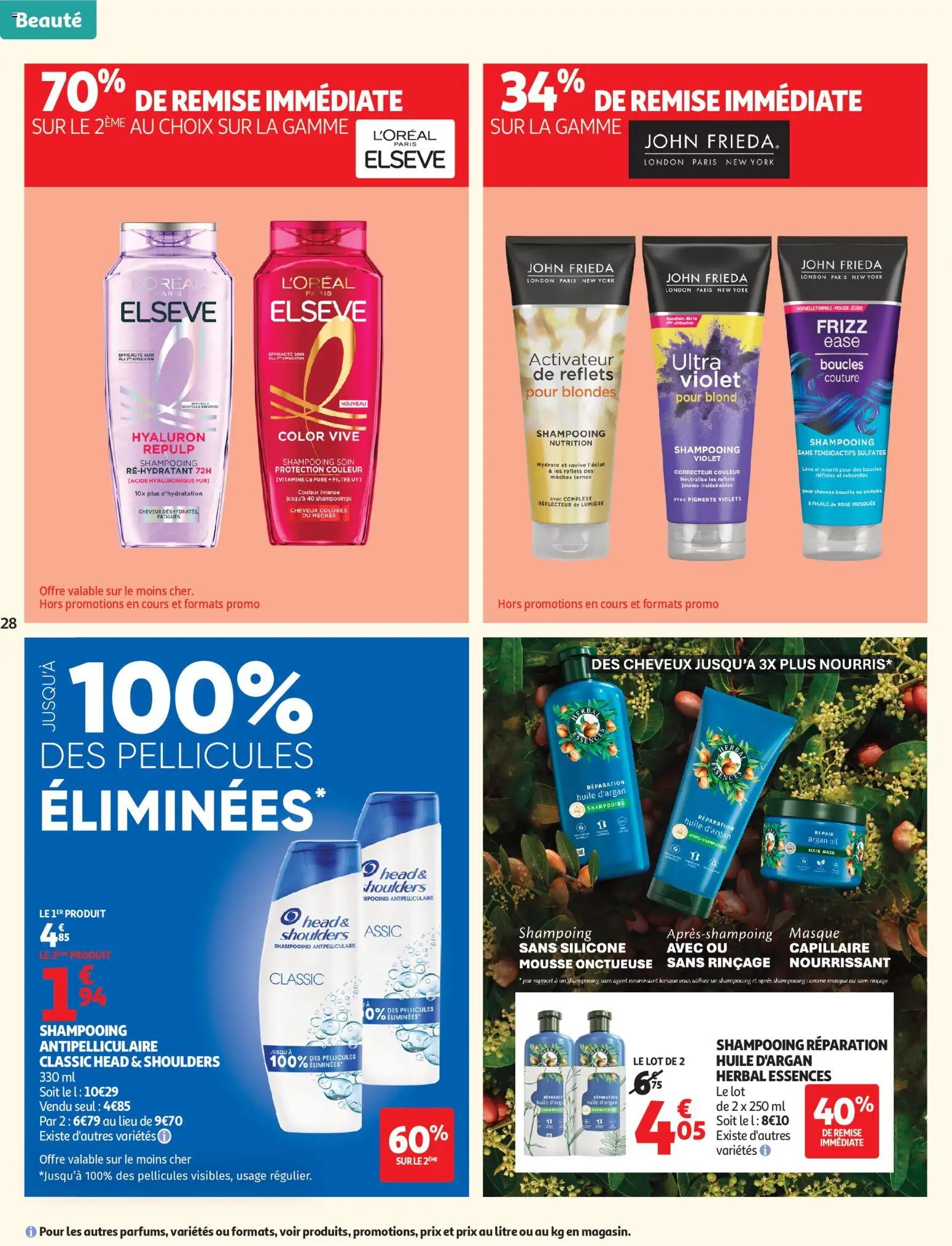 {H1} | Page: 28 | Produits: Correcteur, Shampooing, Shampoing, Huile