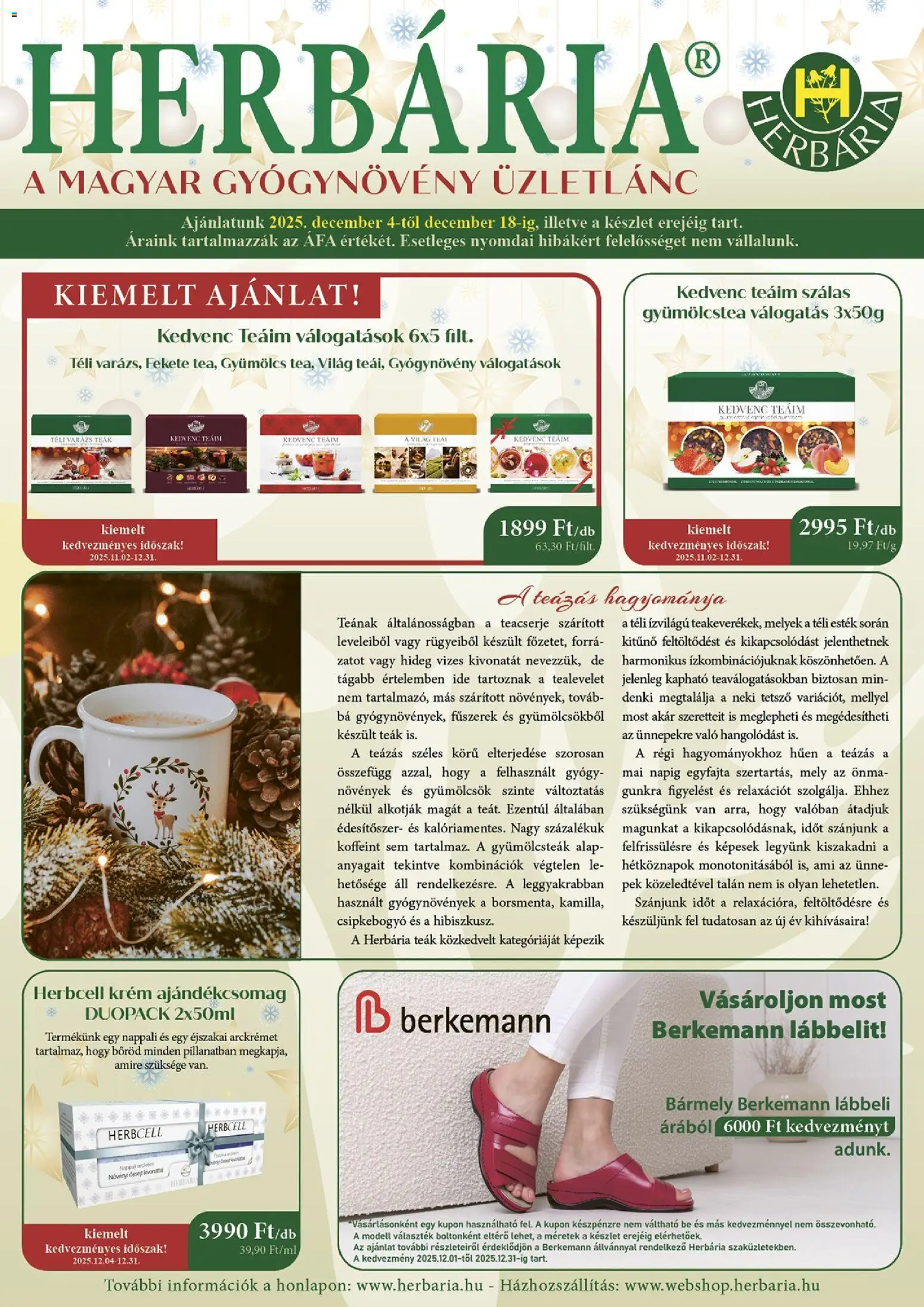 Herbária akciós ujság - amely érvényes a következő dátumtól: 04.12.2025 | Oldal: 1 | Termékek: Gyümölcs, Fűszerek, Gyümölcstea, Édesítőszer