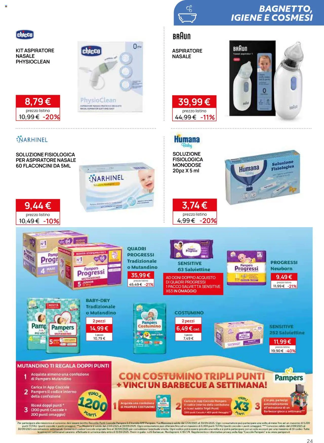 Volantino Prenatal del 21.08.2025 | Pagina: 25 | Prodotti: Barbecue, Data, Pampers, Gioco