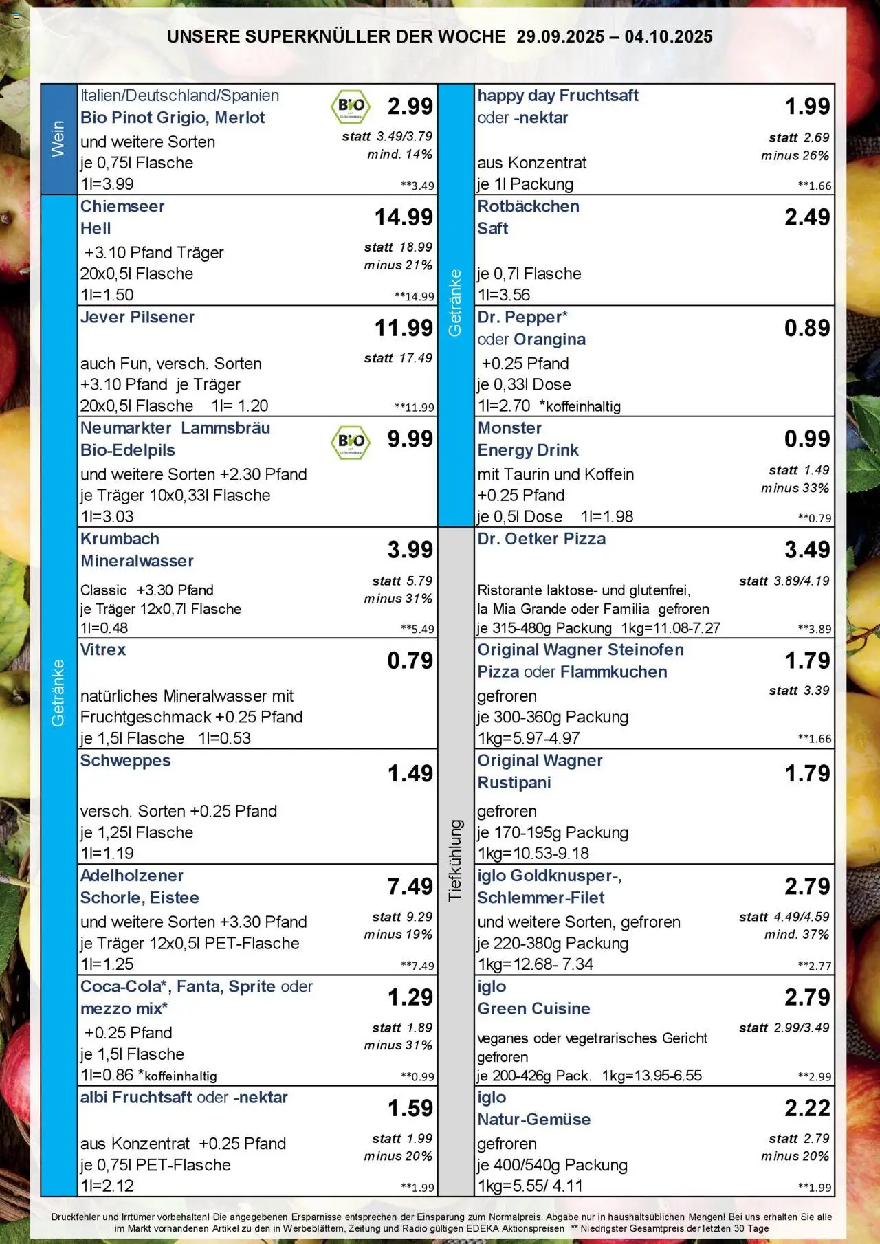 Simmel - Bayern – gültig ab 29.09.2025 | Seite: 4 | Produkte: Ristorante, Adelholzener, Mineralwasser, Jever