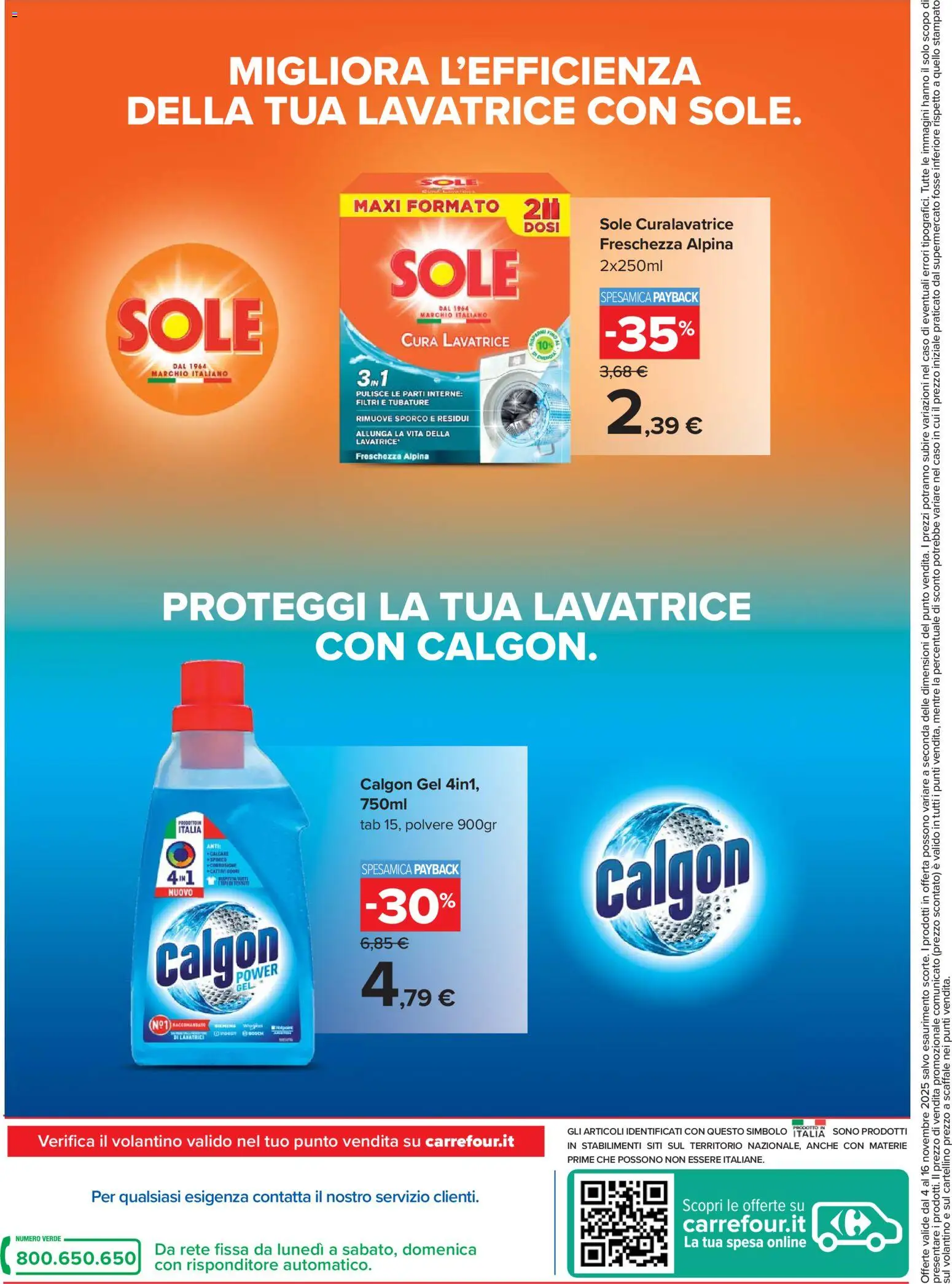 Volantino Carrefour del 04.11.2025 | Pagina: 2 | Prodotti: Lavatrice, Scaffale