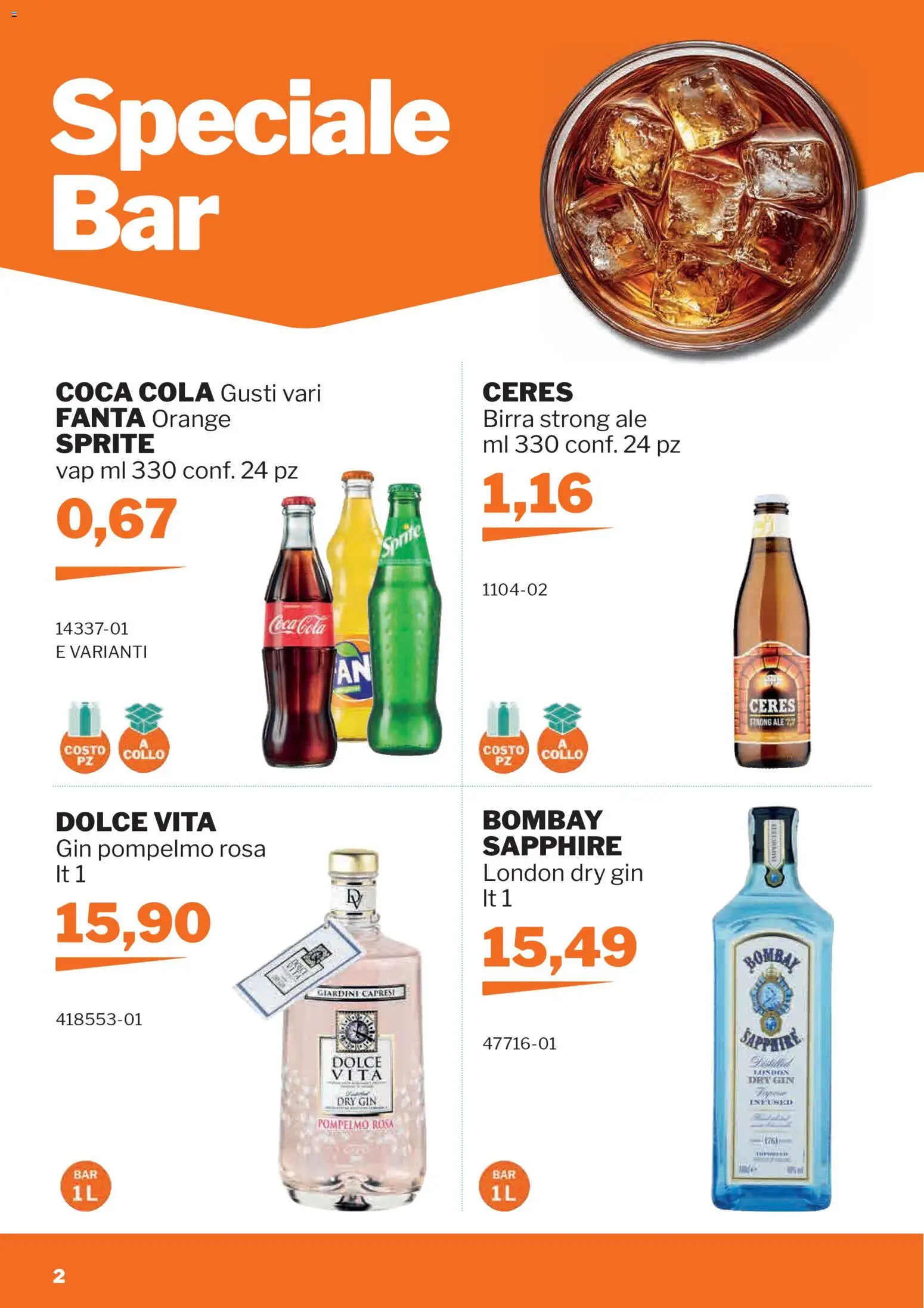 Volantino Sogegross del 07.01.2026 | Pagina: 2 | Prodotti: Birra, Pompelmo, Ceres, Coca Cola