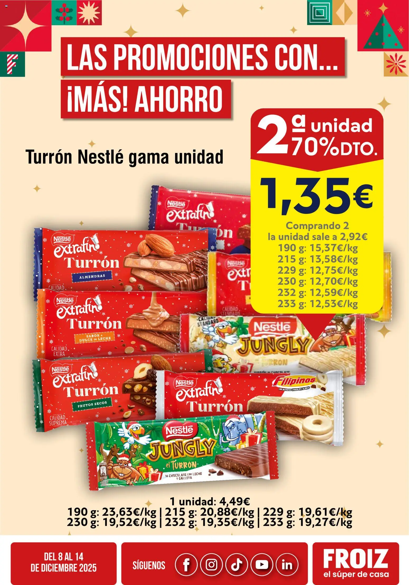 Froiz Oferta semanal │ válido desde el 08.12.2025 | Página: 4 | Productos: Leche, Chocolate, Frutos secos, Chocolate con leche