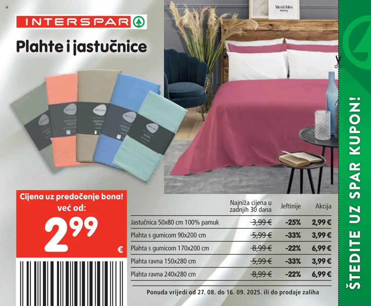 Interspar katalog | vrijedi od 27.08.2025 | Stranica: 36 | Proizvodi: Jastučnica, Plahta
