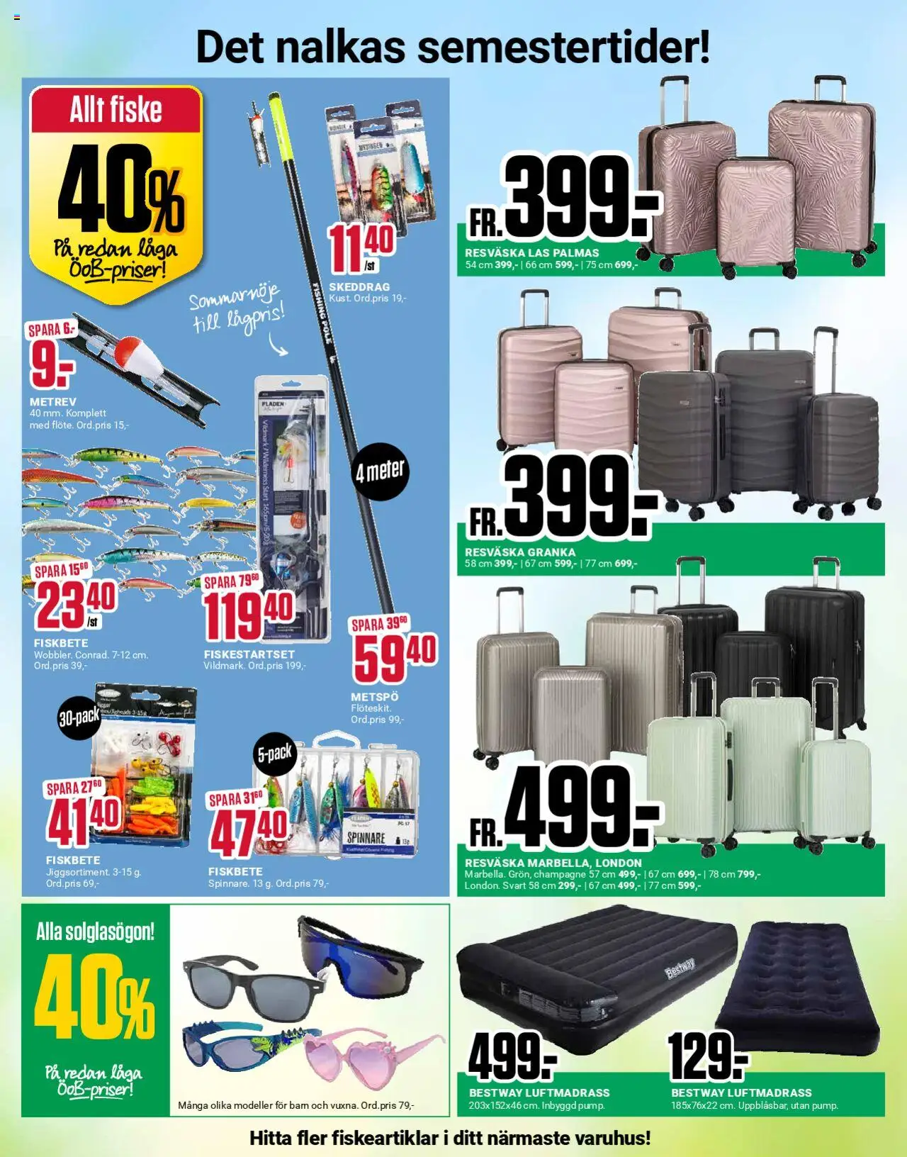 ÖoB reklamblad aktuell från 30.06.2025 | Sida: 7 | Produkter: Luftmadrass, Solglasögon, Champagne, Resväska