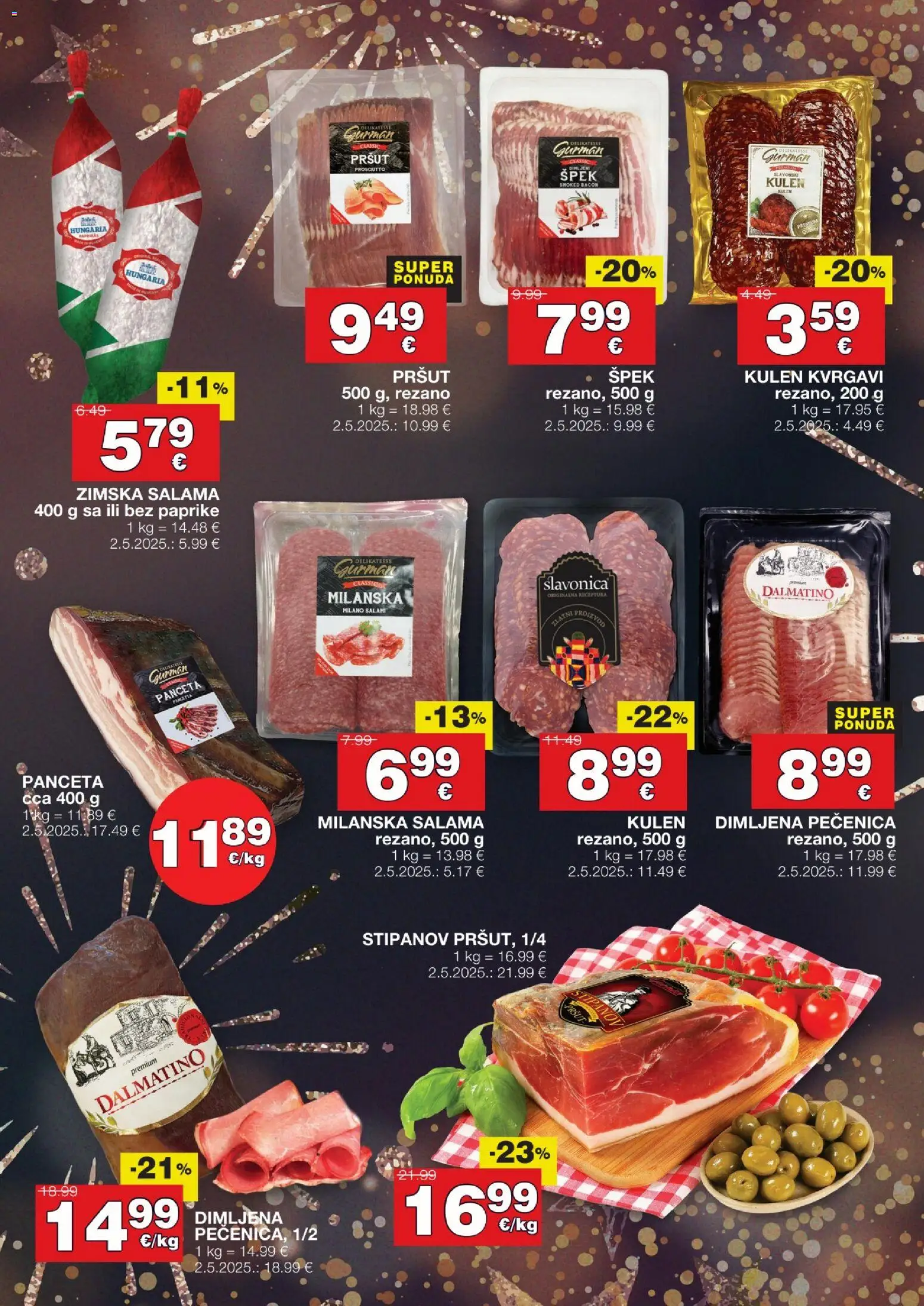 Stanić Diskont katalog | vrijedi od 29.12.2025 | Stranica: 2 | Proizvodi: Salama, Pršut, Kulen, Panceta