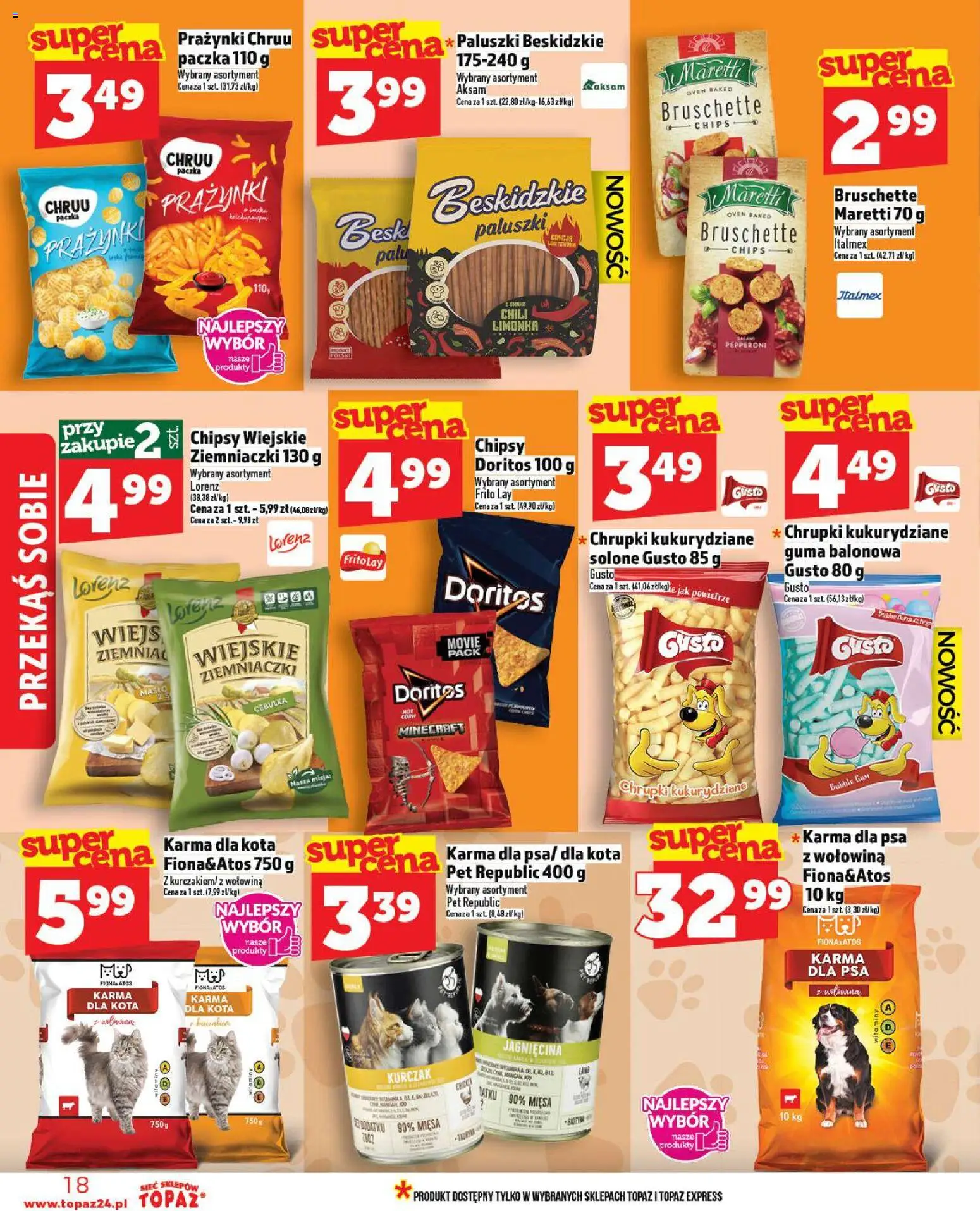 Topaz Gazetka - Ceny małe na stałe od 13.11.2025 | Strona: 18 | Produkty: Chipsy, Kurczak, Jagnięcina, Karma dla psa