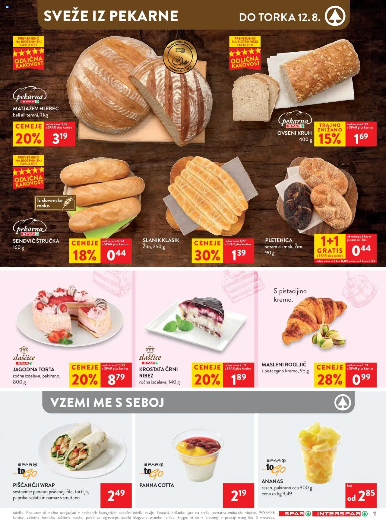 Spar katalog 32/25 │ velja od 06.08.2025 | Stran: 14 | Izdelki: Hlebec, Kruh, Ananas, Solata