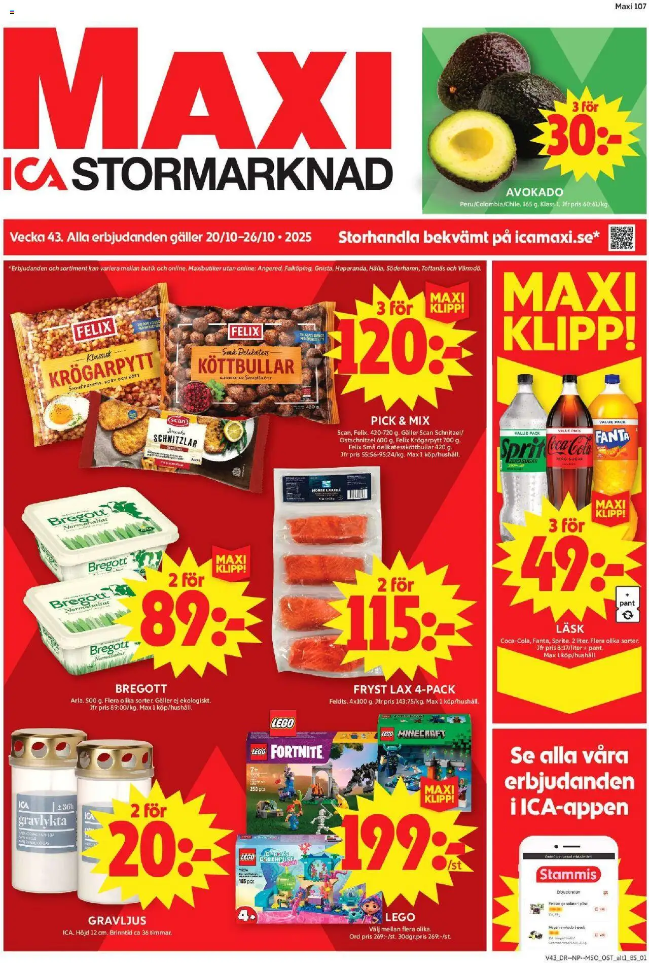 ICA Maxi reklamblad aktuell från 20.10.2025 | Sida: 1