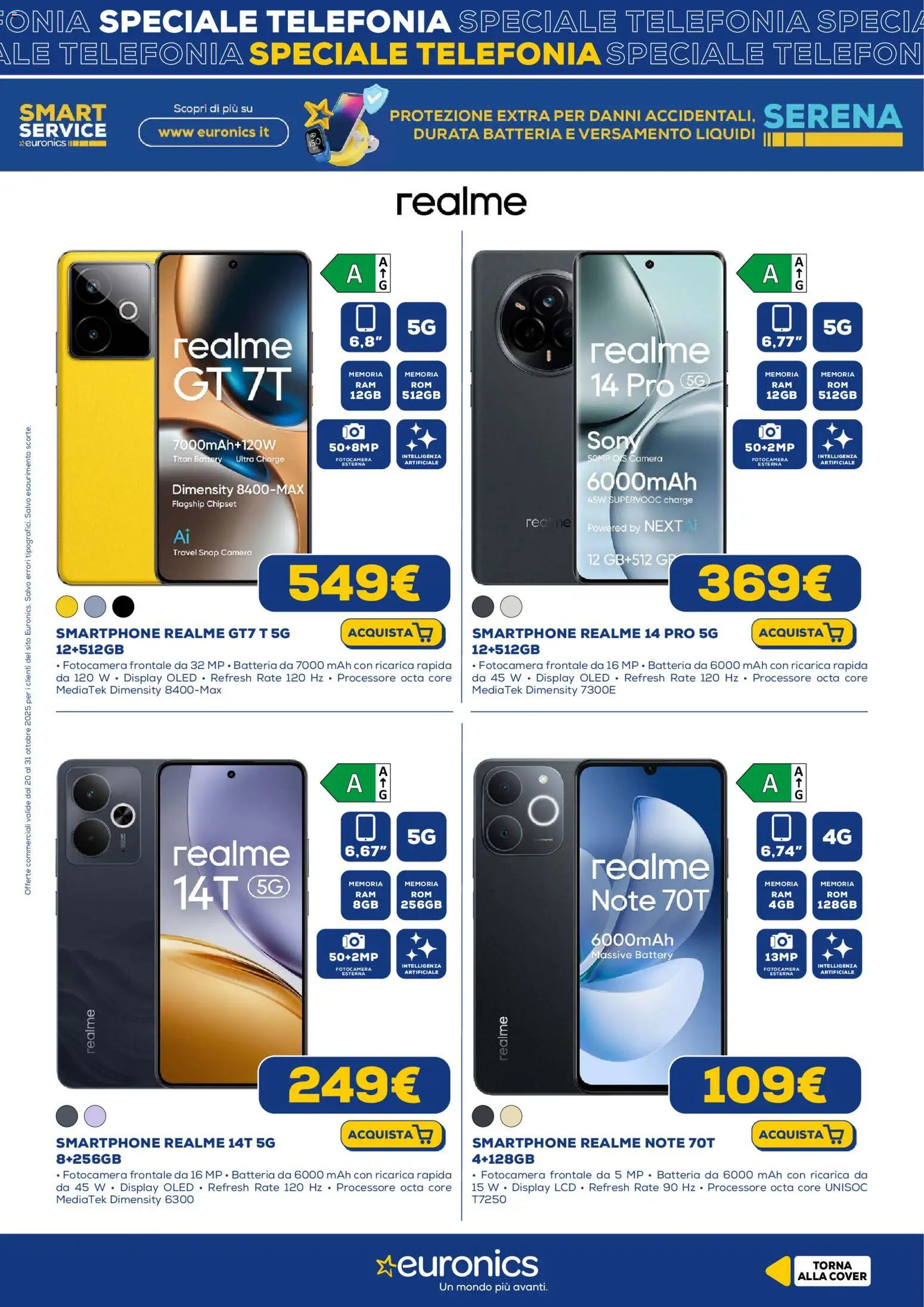 Volantino Euronics del 20.10.2025 | Pagina: 6 | Prodotti: Smartphone, Fotocamera, Batteria