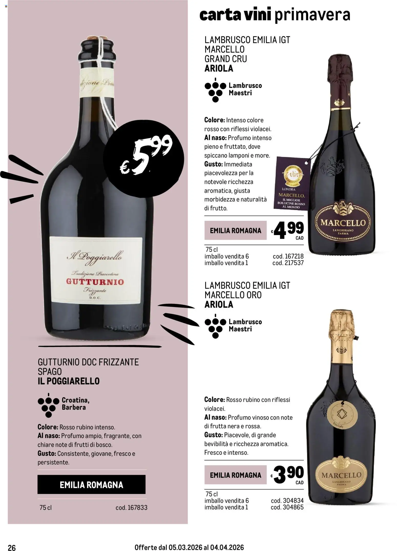 Volantino Metro del 05.03.2026 | Pagina: 26 | Prodotti: Lamponi, Frutta, Profumo