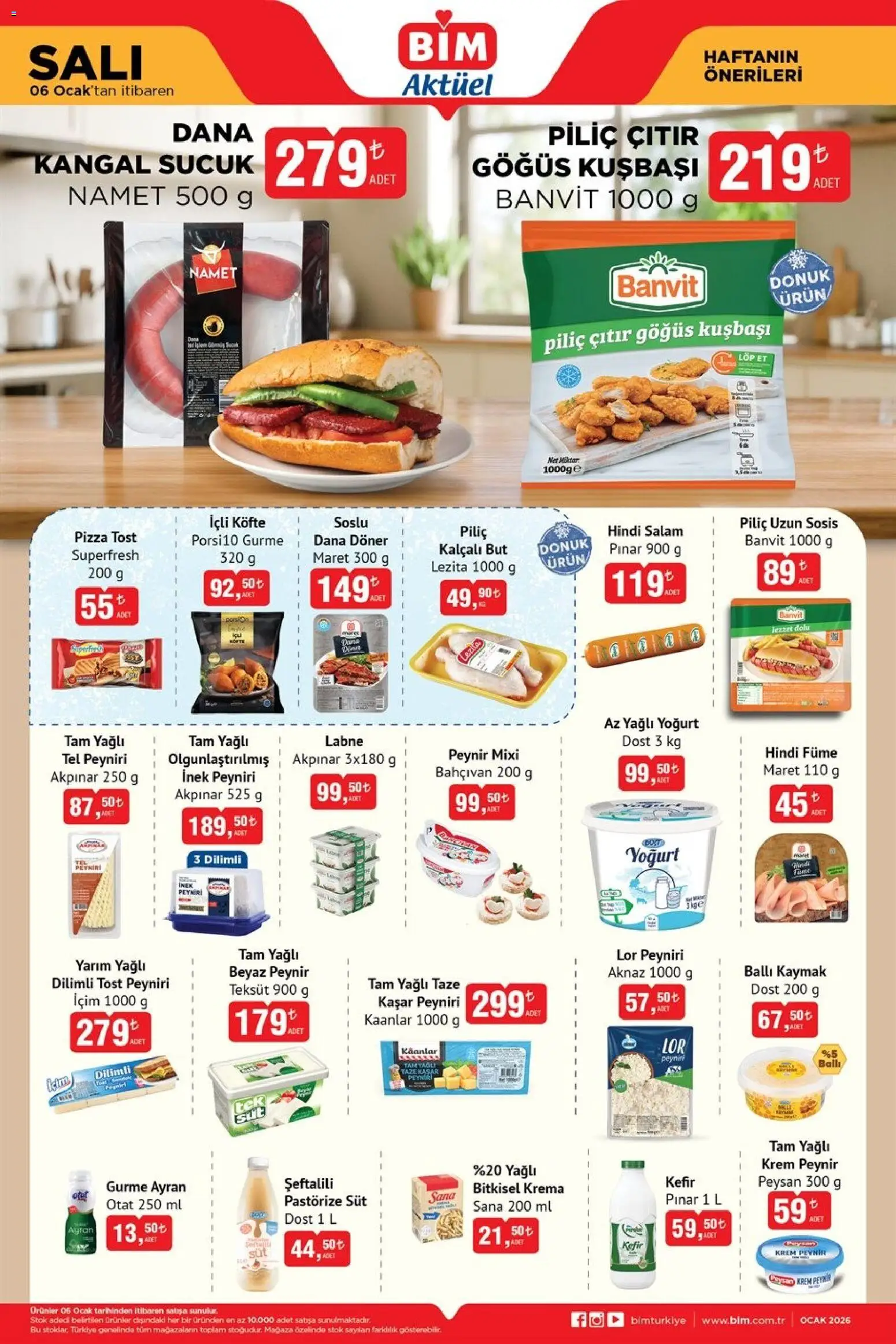 BİM Katalog - 06.01.2025 tarihinden itibaren geçerlidir | Sayfa: 3 | Ürünler: Döner, Krem, Krema, Sucuk