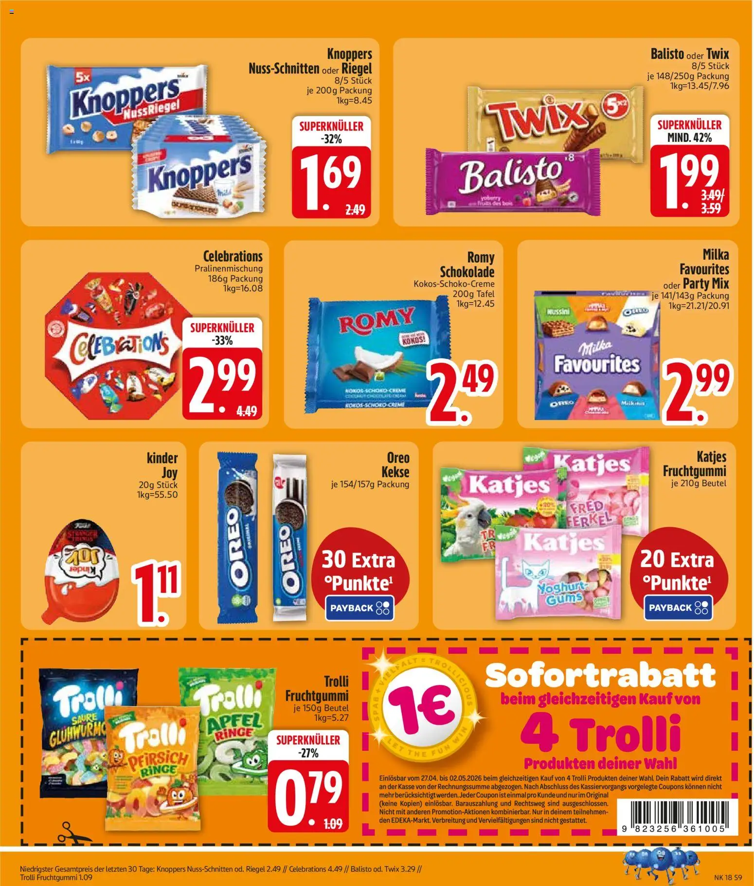 {H1} | Pagina: 11 | Producten: Oreo, Kinder, Twix, Tafel