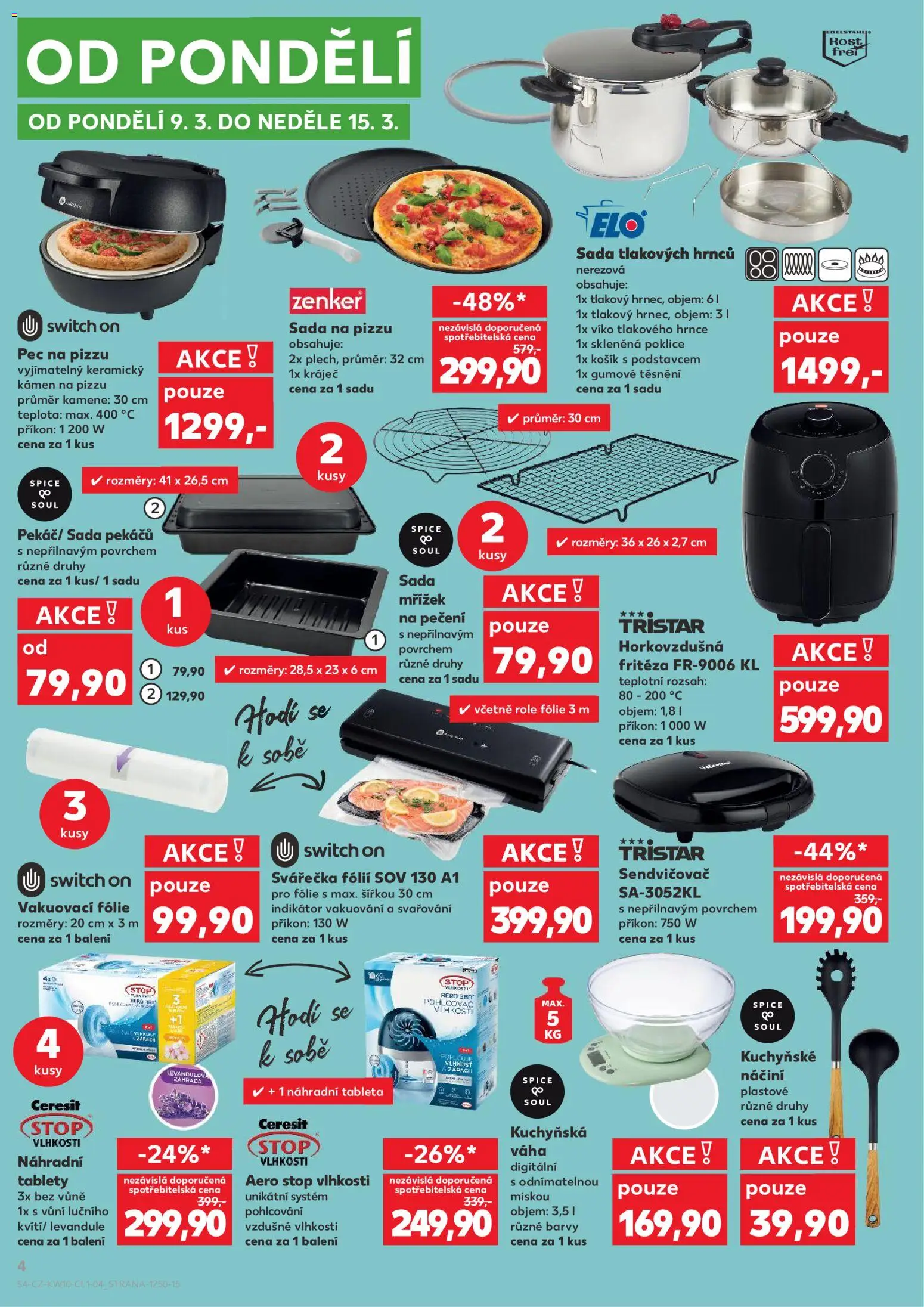 Kaufland leták - Plzeň od 04.03.2026 | Strana: 4 | Produkty: Svářečka, Košík, Kuchyňská váha, Rošt