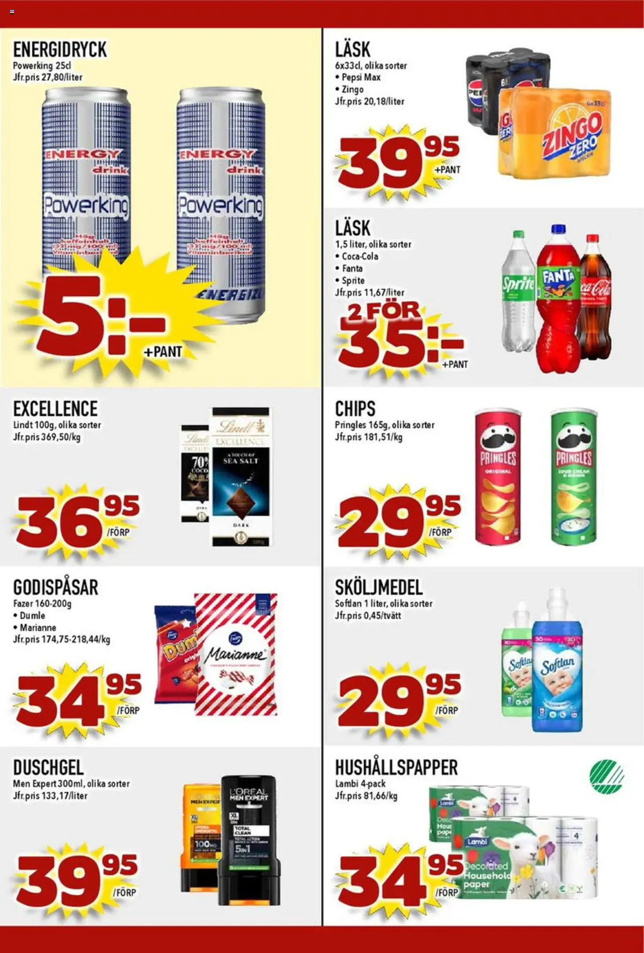 Matdax reklamblad aktuell från 11.08.2025 | Sida: 20 | Produkter: Sköljmedel, Chips, Pepsi, Sprite