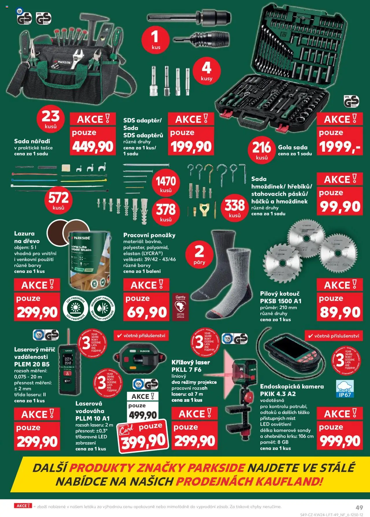 Kaufland leták - Chomutov od 11.06.2025 | Strana: 49 | Produkty: Gola sada, Kamera, Laserová vodováha, Barvy