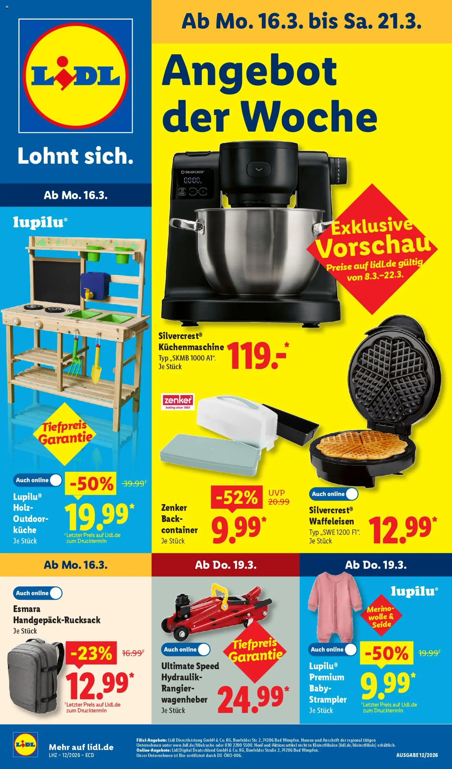 Lidl - Prospekt – gültig ab 16.03.2026 | Seite: 1 | Produkte: Bad, Küche, Waffeleisen