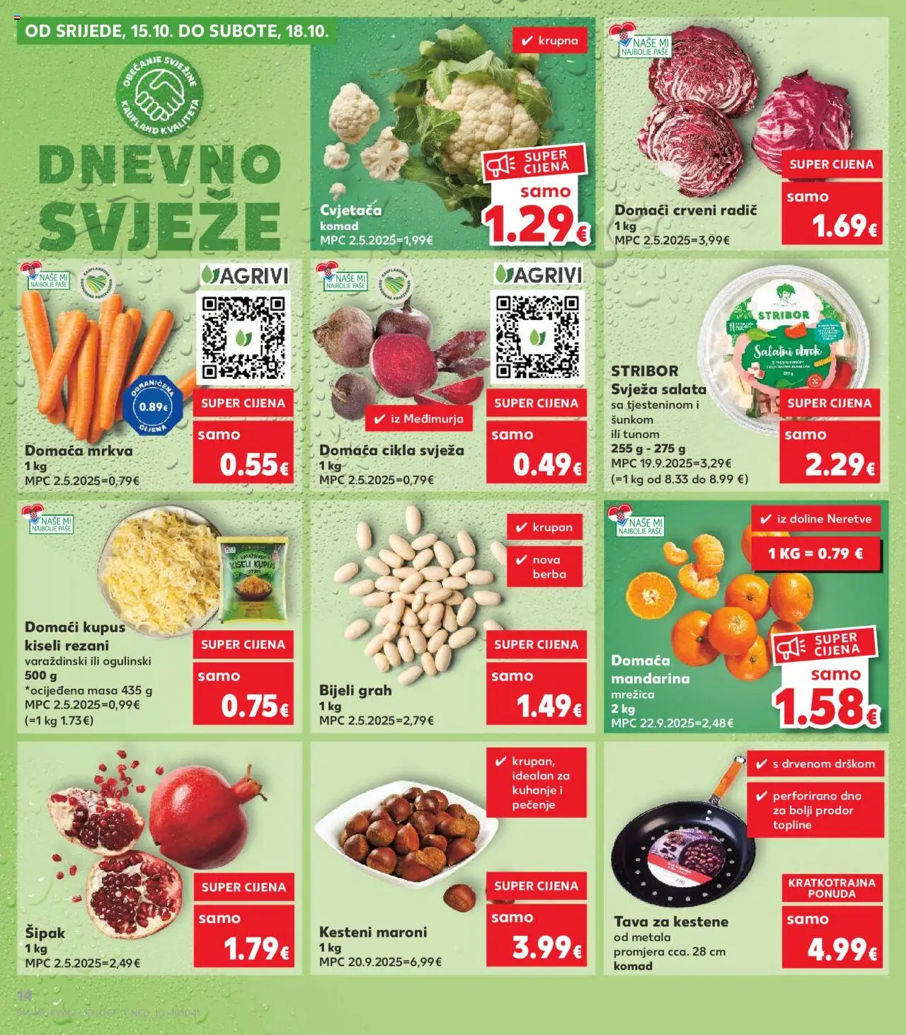 Kaufland katalog | vrijedi od 15.10.2025 | Stranica: 14 | Proizvodi: Mandarina, Cikla, Kupus, Tava