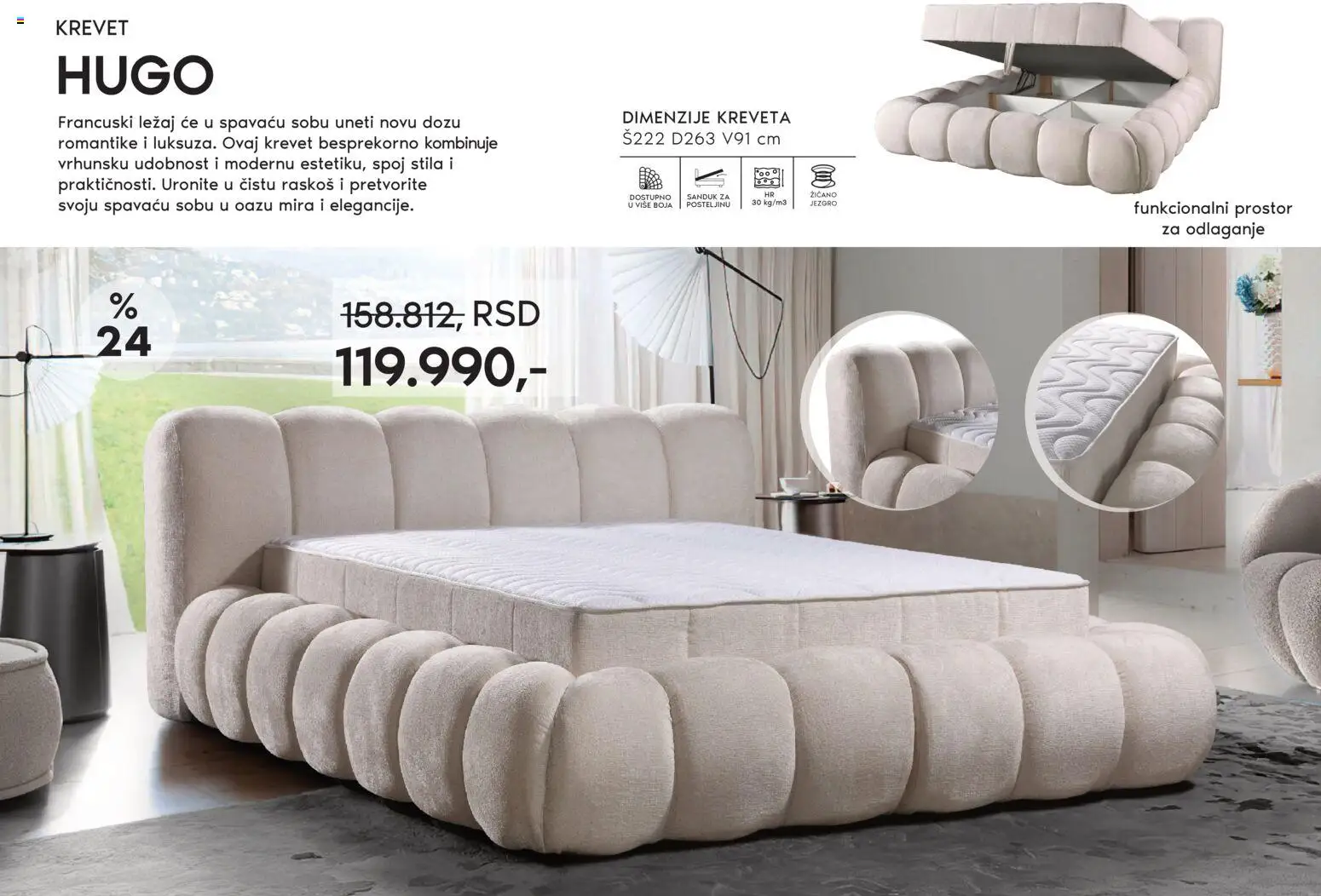 Vitorog katalog - važi od 05.11.2025 | Strana: 19 | Proizvode: Krevet, Francuski ležaj, Hugo